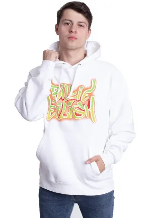 Billie Eilish - Airbrush Flames Blohsh White - Hoodie