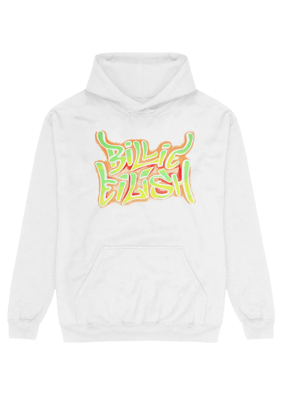 Billie Eilish - Airbrush Flames Blohsh White - Hoodie