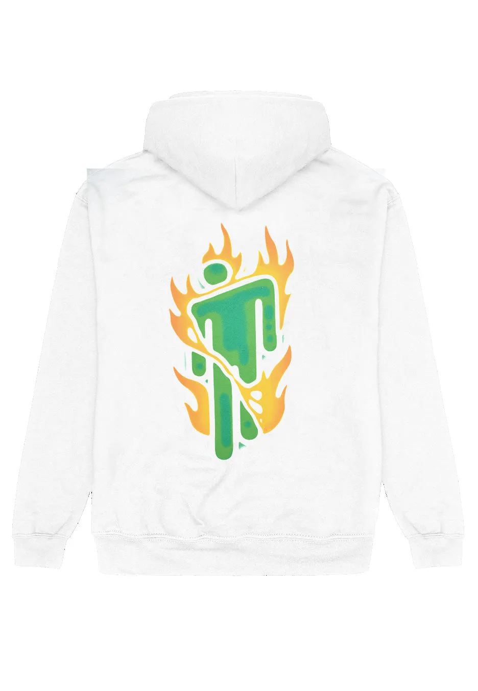 Billie Eilish - Airbrush Flames Blohsh White - Hoodie