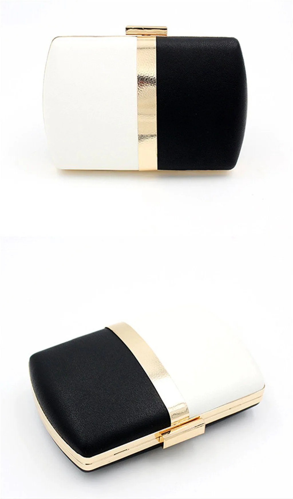 BLACK AND WHITE STITCHING DINNER BAG Gloria Lanvin