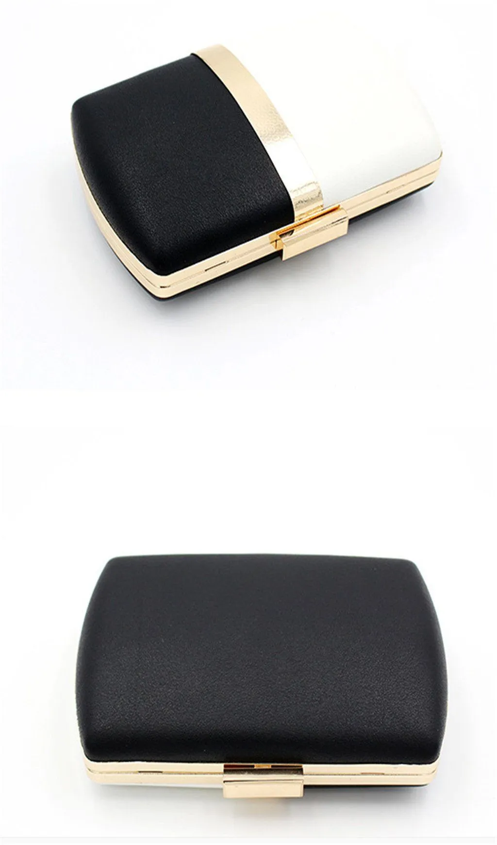 BLACK AND WHITE STITCHING DINNER BAG Gloria Lanvin