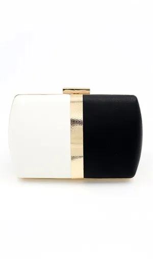 BLACK AND WHITE STITCHING DINNER BAG Gloria Lanvin