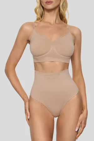BOOMBA | Beige Short-Waisted Thong Shapewear Club L London