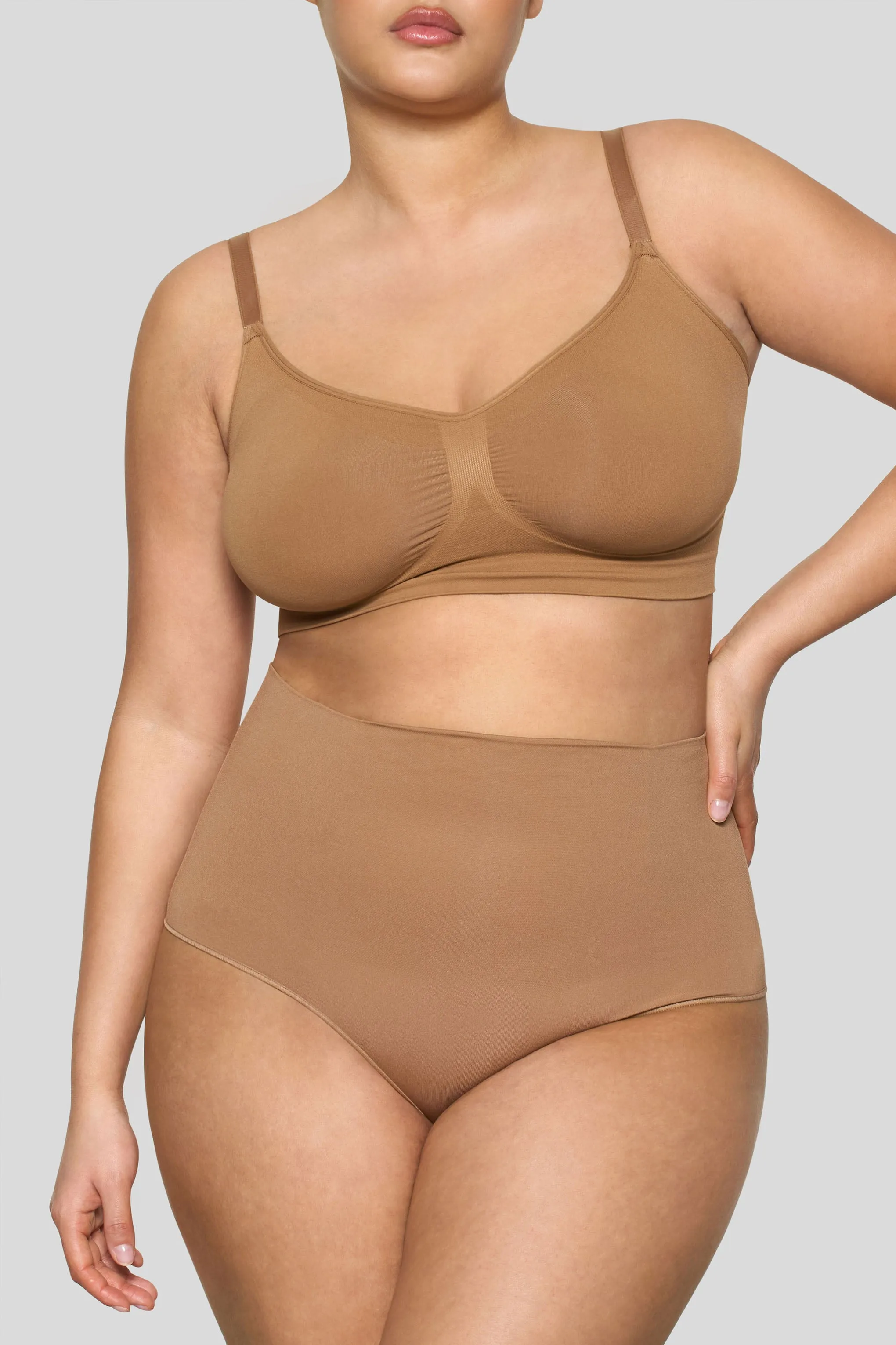 BOOMBA | Caramel Short-Waisted Thong Shapewear Club L London