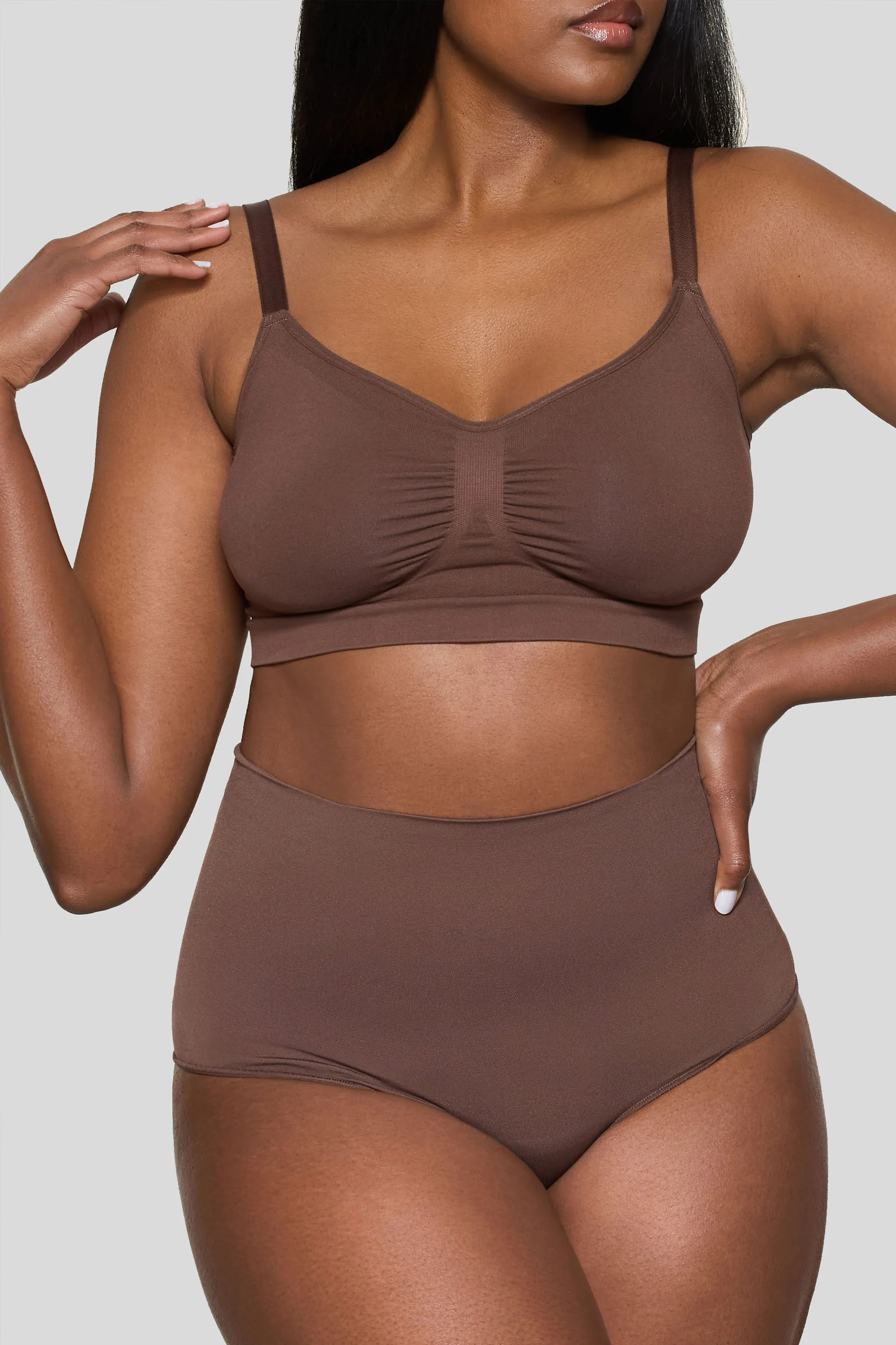 BOOMBA | Cocoa Short-Waisted Thong Shapewear Club L London