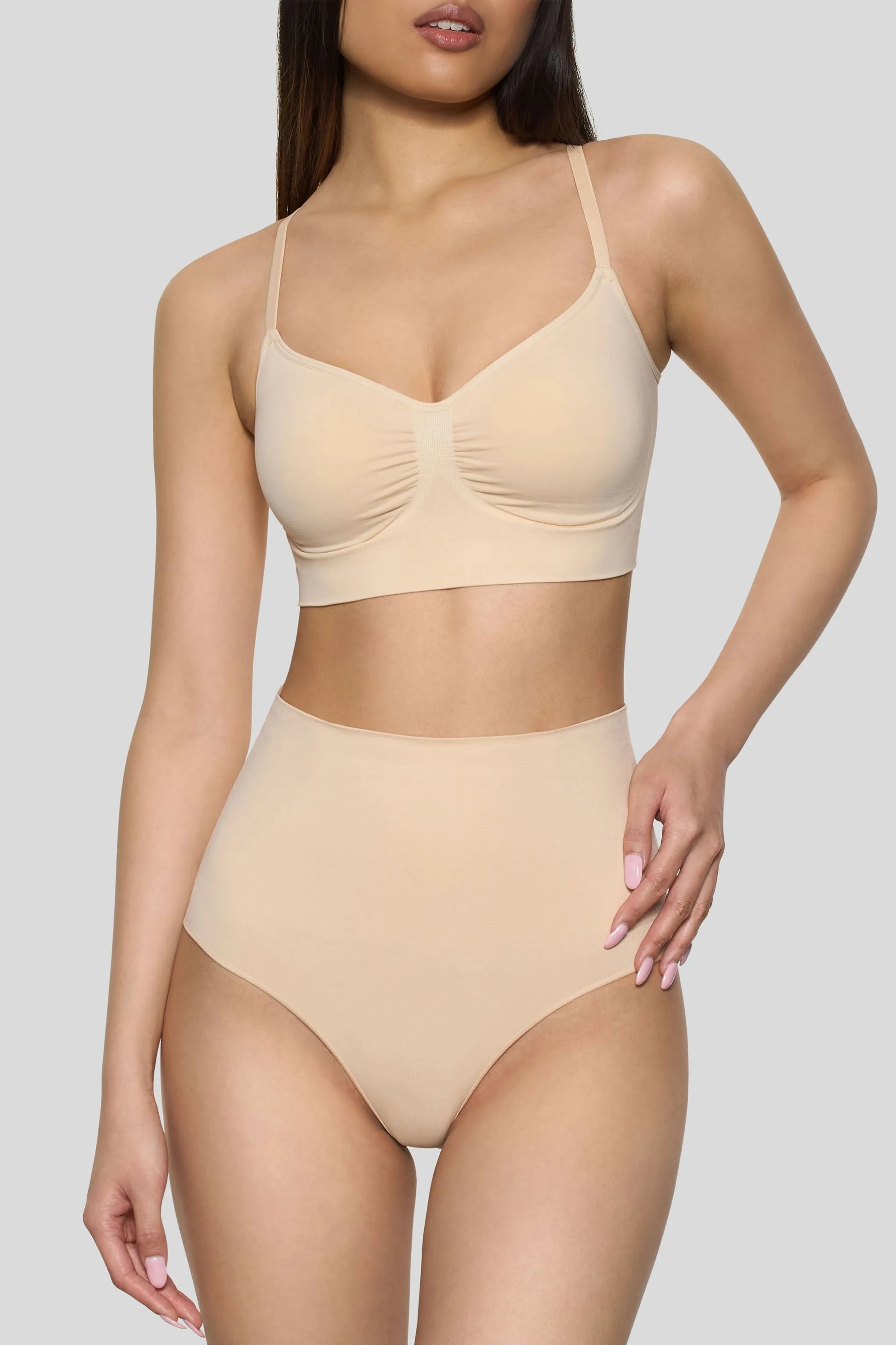 BOOMBA | Sand Short-Waisted Thong Shapewear Club L London