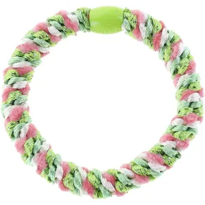 Bow's by Str Braided Hair Elastic - Multi Green/Rose/White Glitter 6-pack