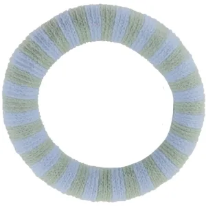 Bow's by Str Ea Hair Elastic - Sage/Light Blue Striped 6-pack