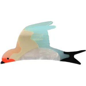 Bow's by Str Swallow Hair Clip - Turquoise/Purple