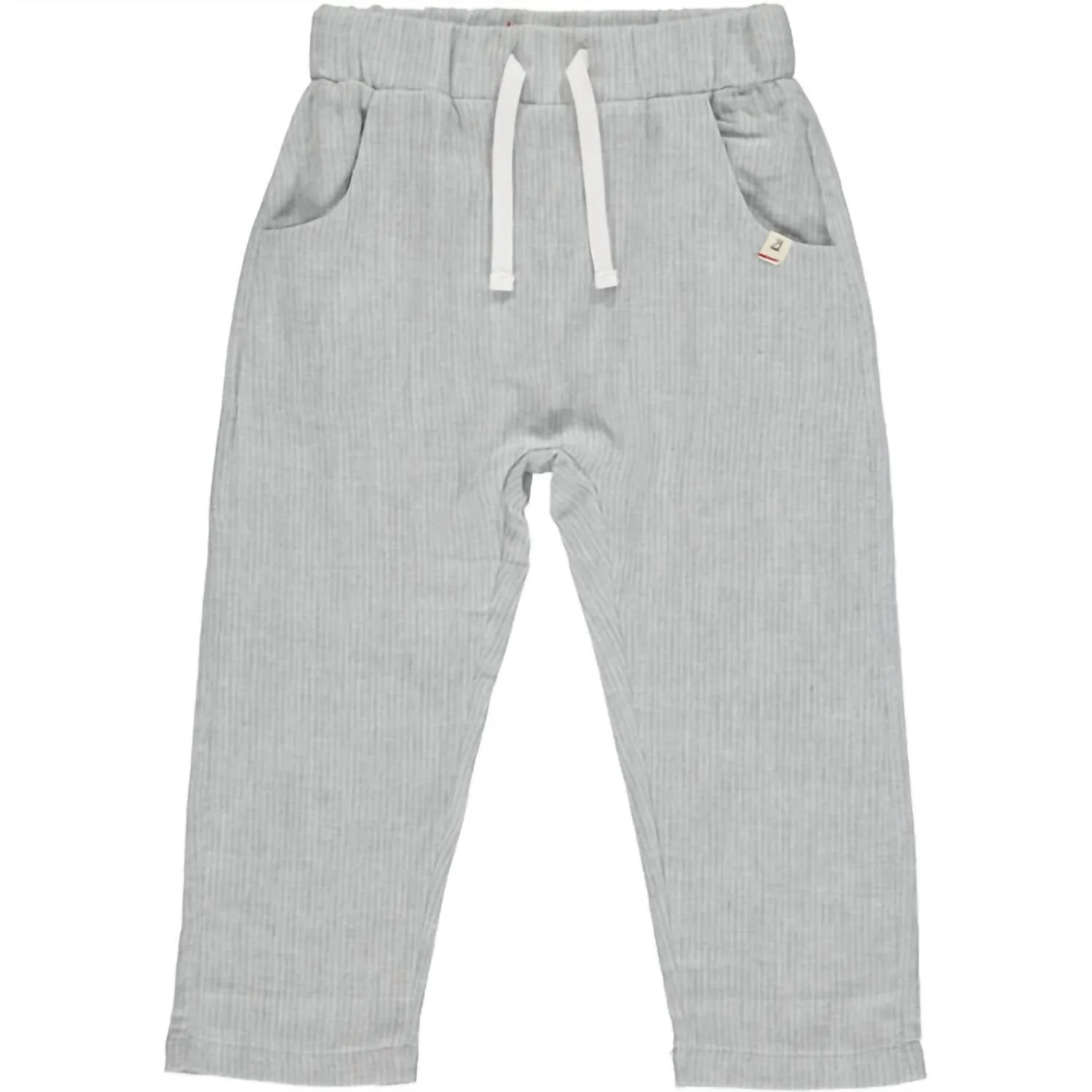 Boy's Bosun Cotton Pants In Grey Stripe