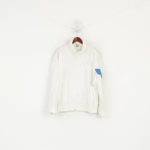 C. Keer Men 52 L Jacket Cream Shiny Vintage Nylon Waterproof Oldschool Top