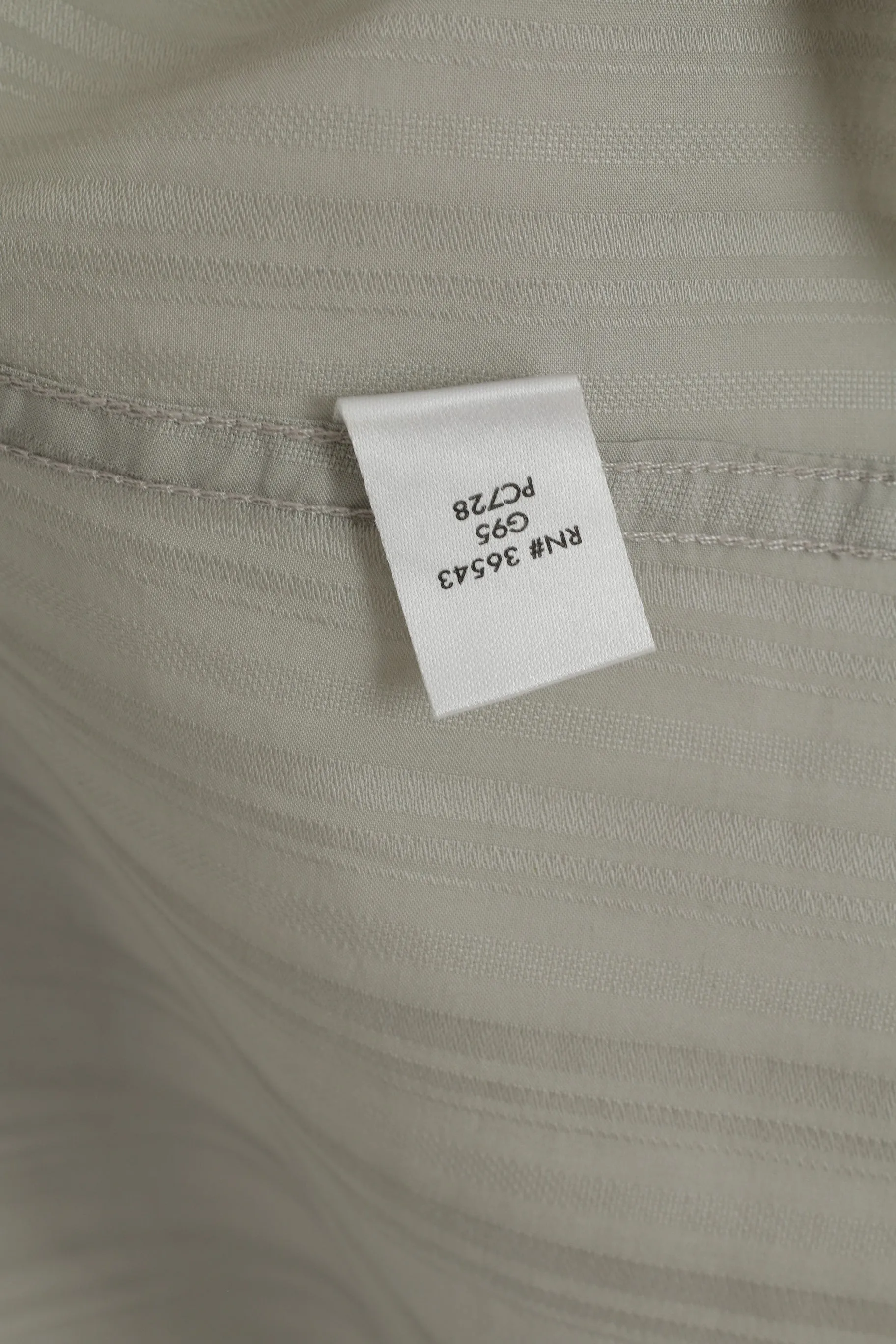 Calvin Klein Men XL Casual Shirt Grey Slim Fit Cotton Striped Emroidered Long Sleeve Top