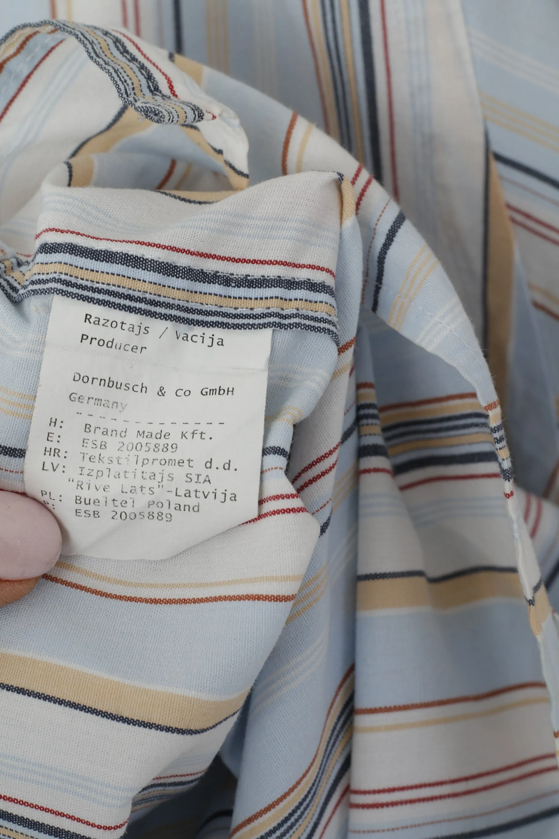 Camel Active Men XL Casual Shirt Blue Striped Cotton Exclusive Design Short Sleeve Top