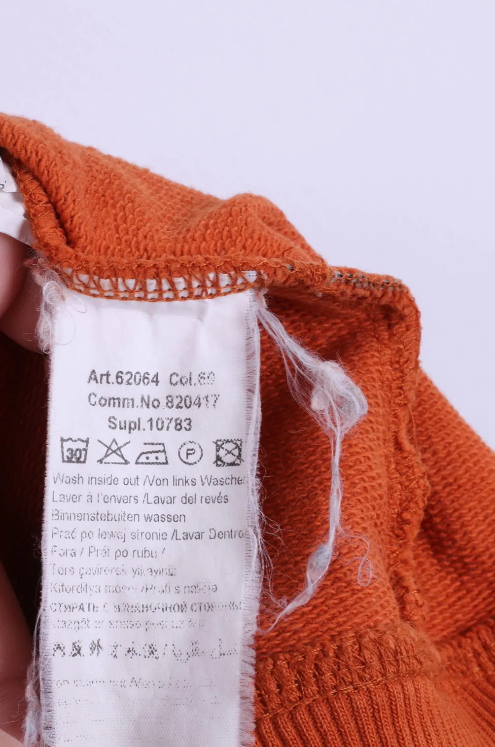 Camel Active Mens L Sweatshirt Orange Cotton Zip Up Sportswear Blouse