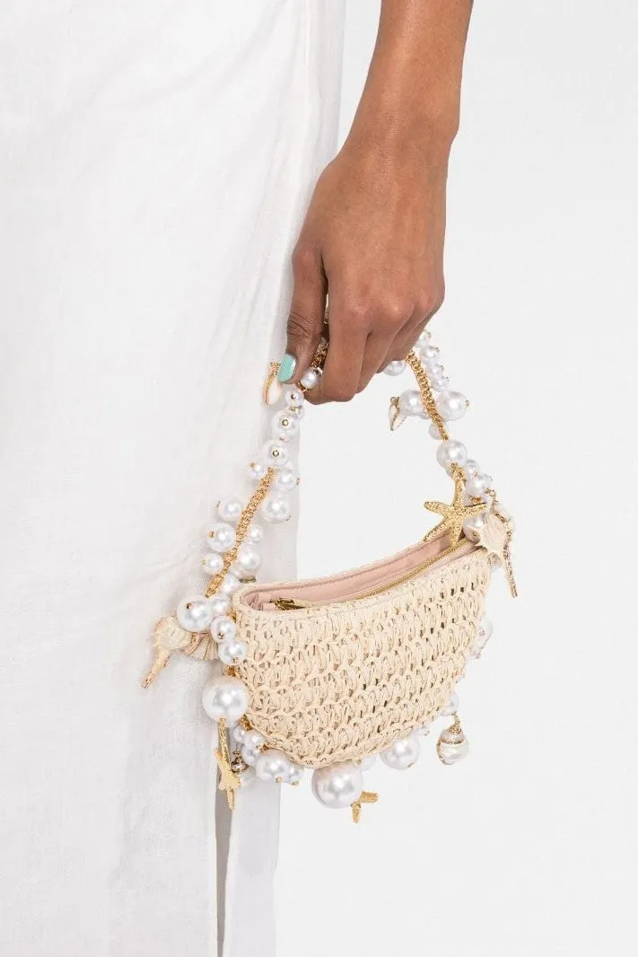 Camilla Shell Pearl Raffia Bag Gloria Lanvin