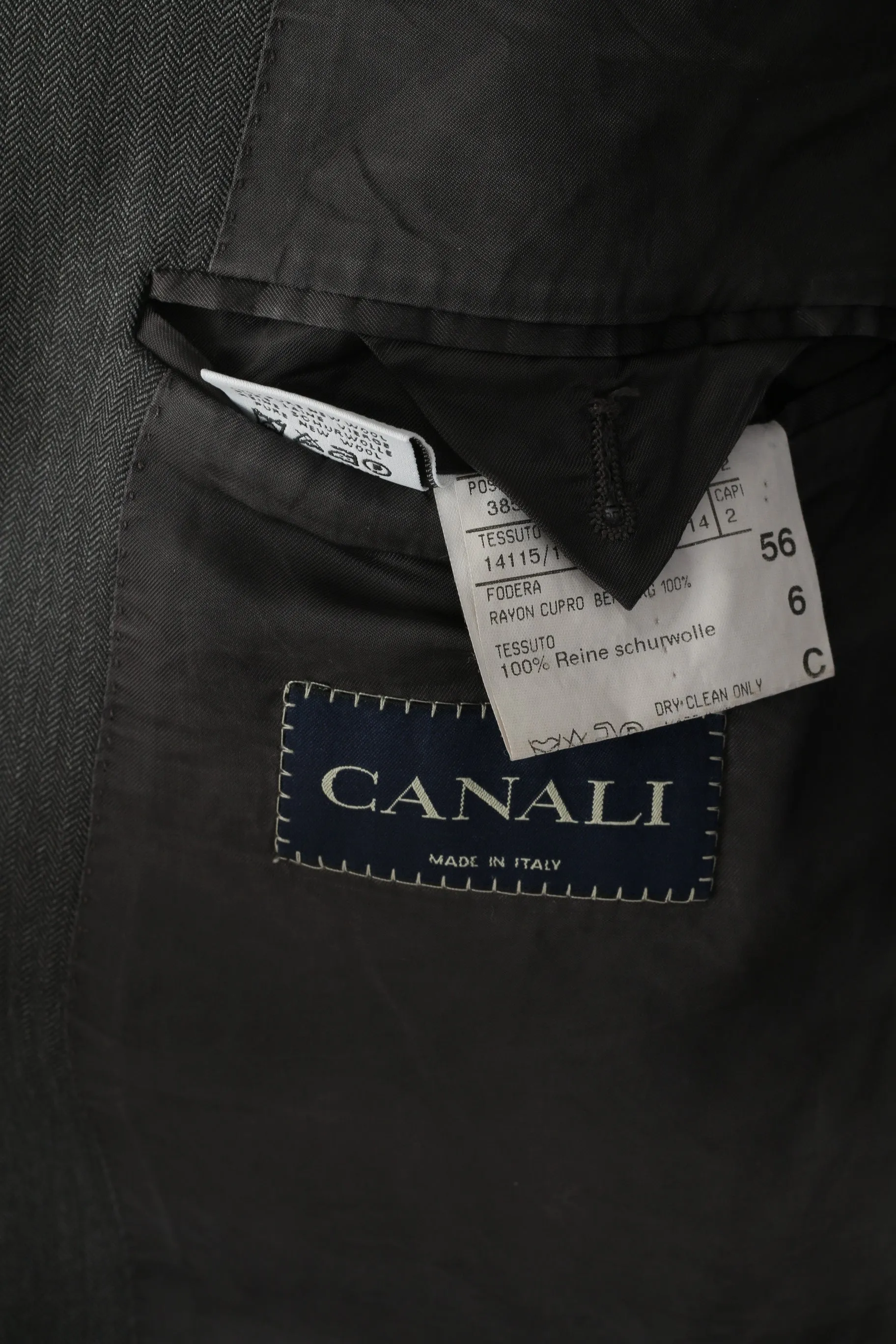 Canali Men 56 46 Blazer Gray Vintage Wool Burki Super 120's Single Breasted Jacket