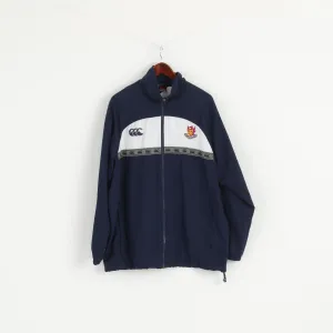 Canterbury Men L Jacket Navy Rugby Red Welsh Dragon Wales Full Zipper Activewear Top