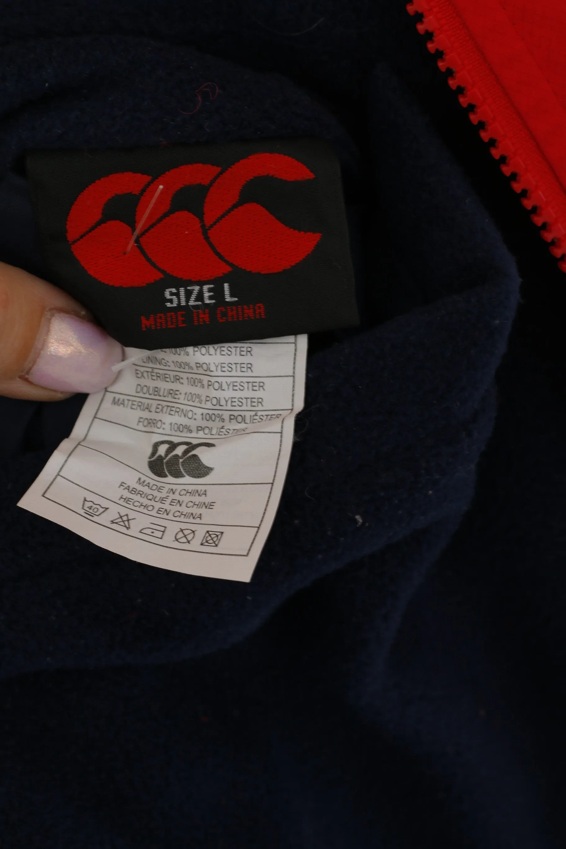 Canterbury of New Zealand Men L Jacket Red Navy Double Sided Titan Groups Tour 2005