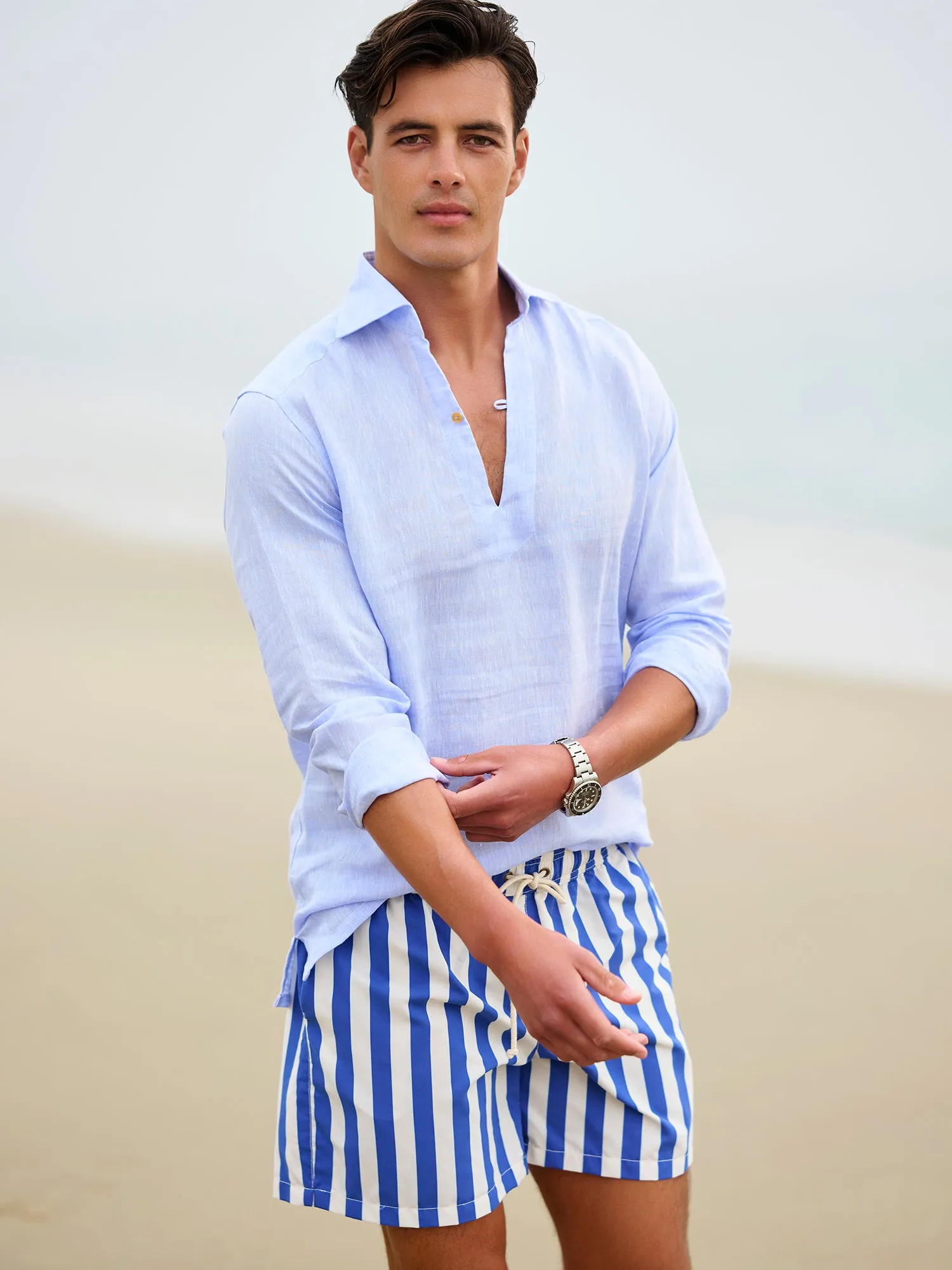 Capri Celeste Linen Shirt