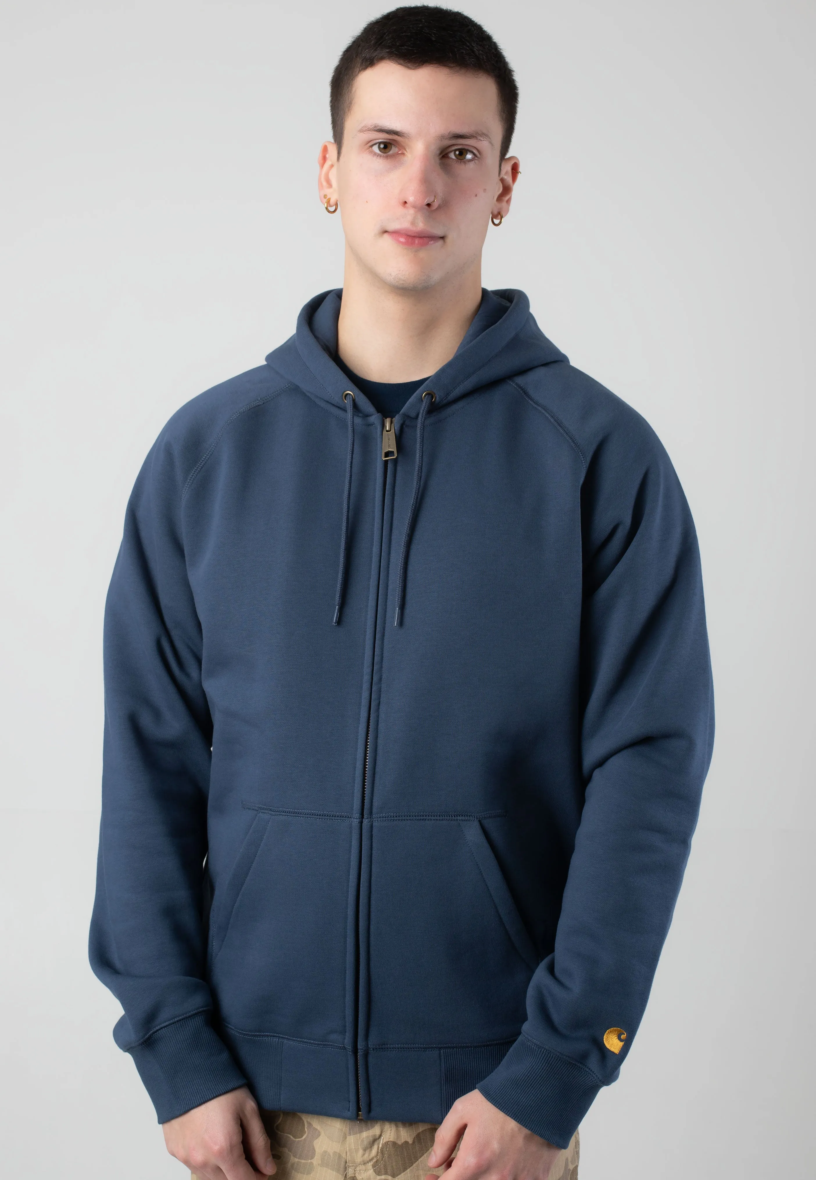 Carhartt WIP - Hooded Chase Dusky Blue/Gold - Zipper