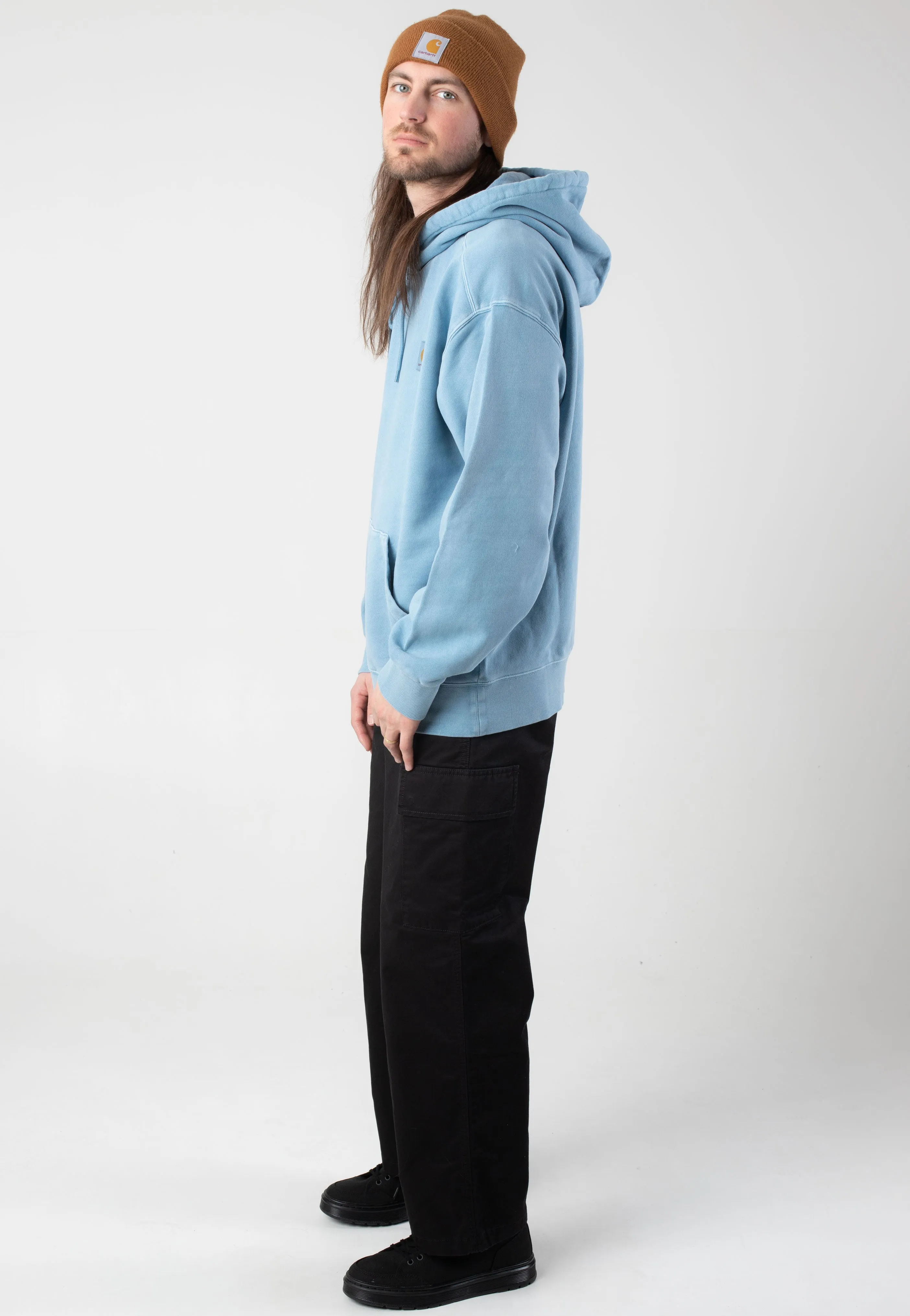 Carhartt WIP - Hooded Nelson Garment Dyed Clay Blue - Hoodie