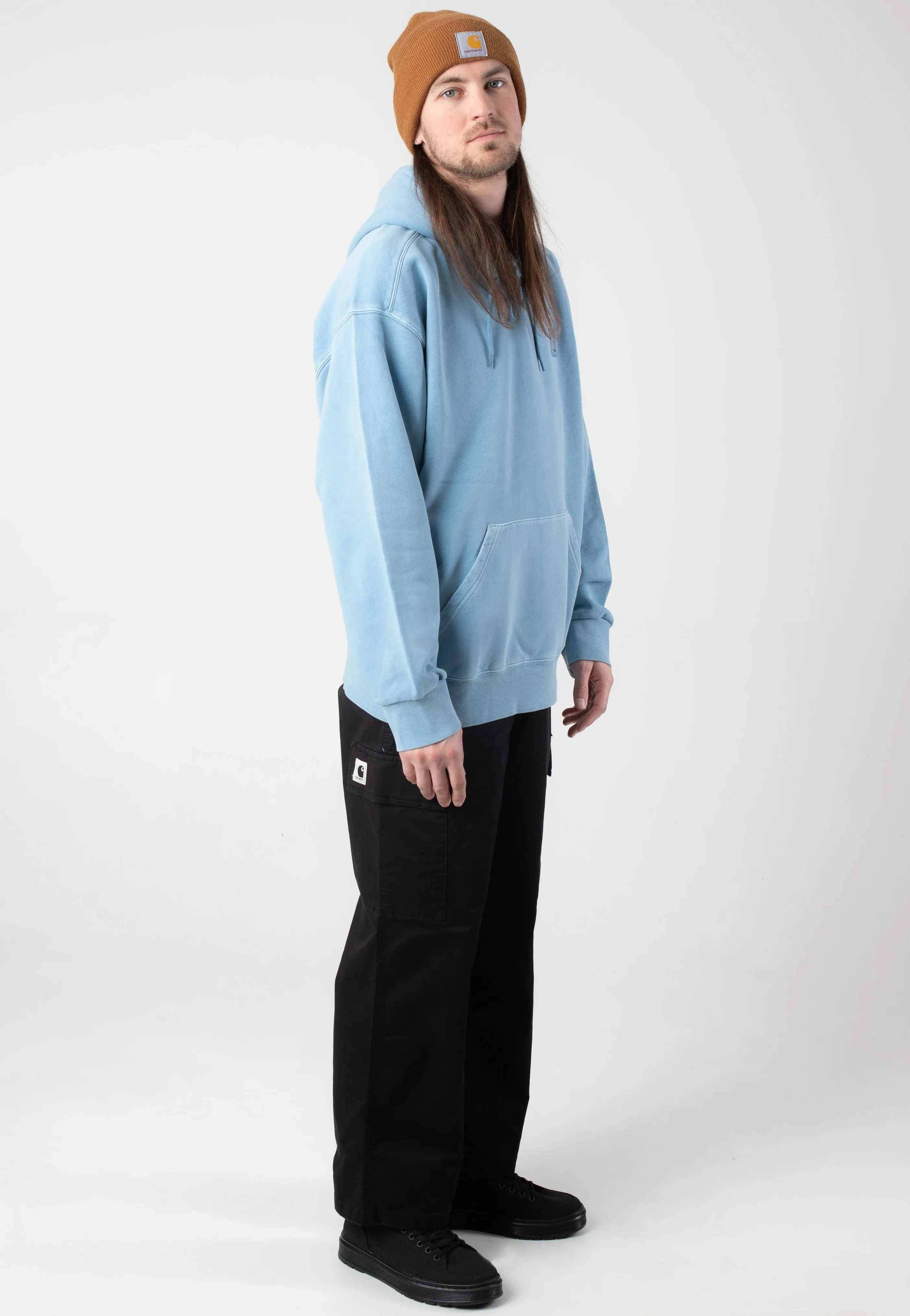 Carhartt WIP - Hooded Nelson Garment Dyed Clay Blue - Hoodie