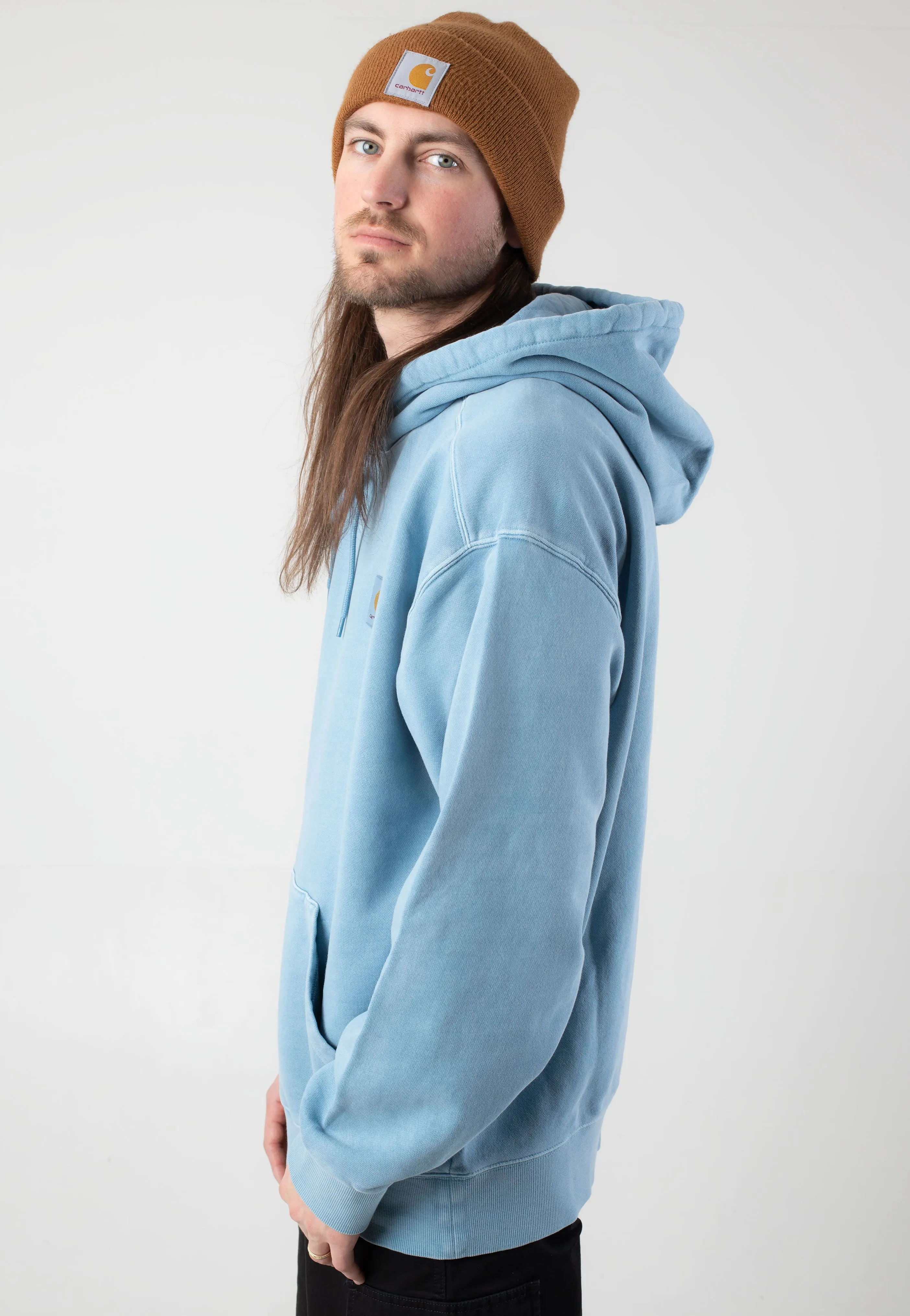 Carhartt WIP - Hooded Nelson Garment Dyed Clay Blue - Hoodie