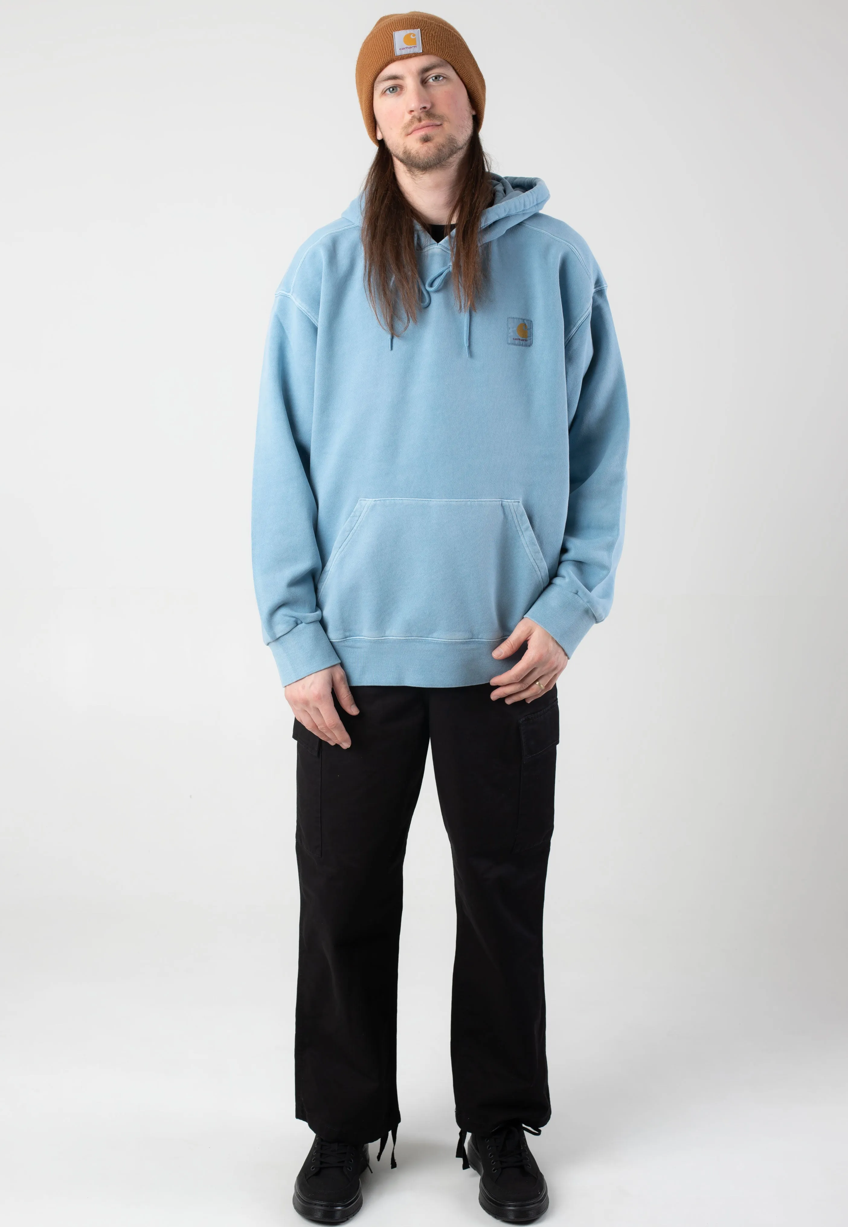 Carhartt WIP - Hooded Nelson Garment Dyed Clay Blue - Hoodie