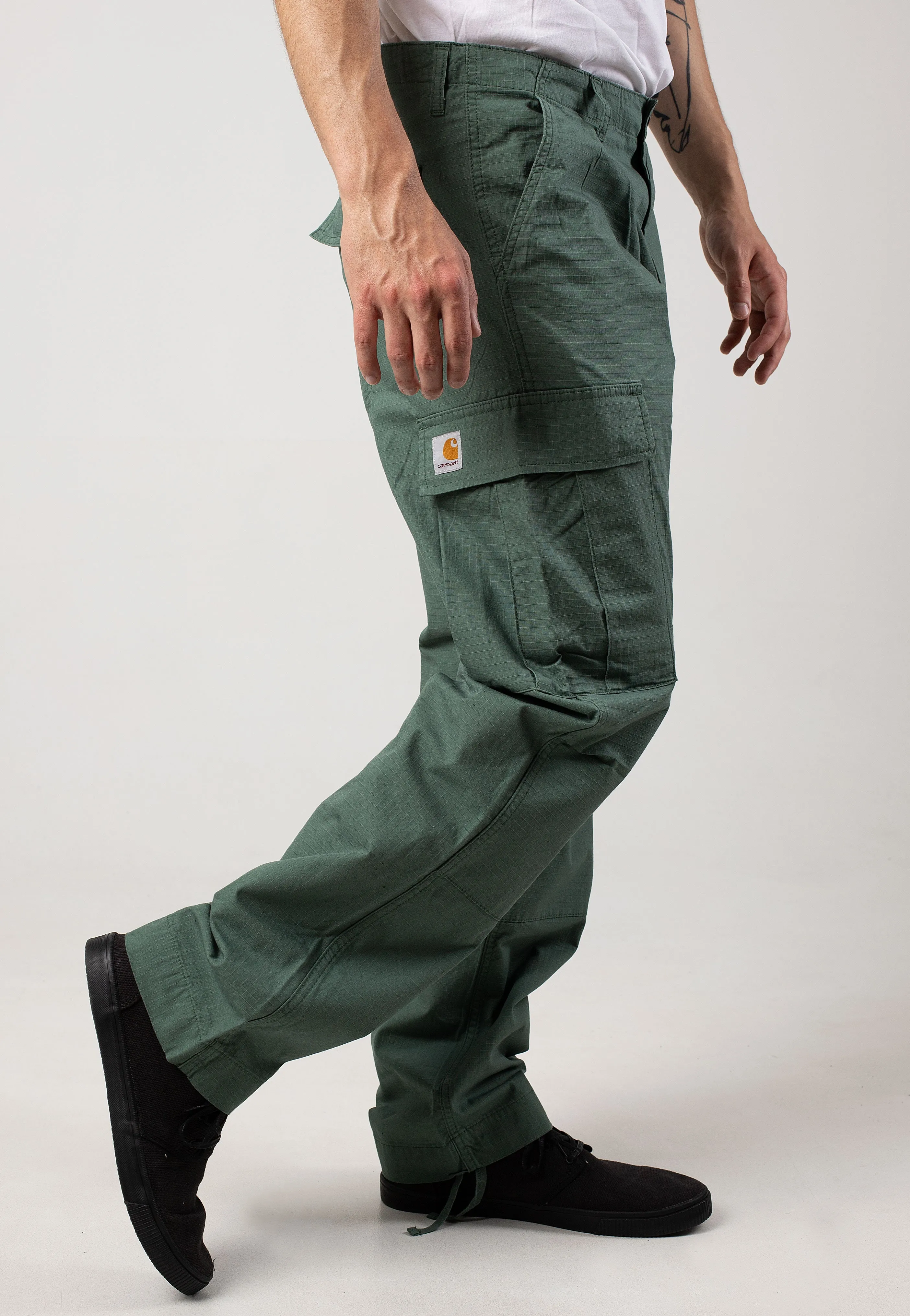 Carhartt WIP - Regular Cargo Rinsed Duck Green - Pants