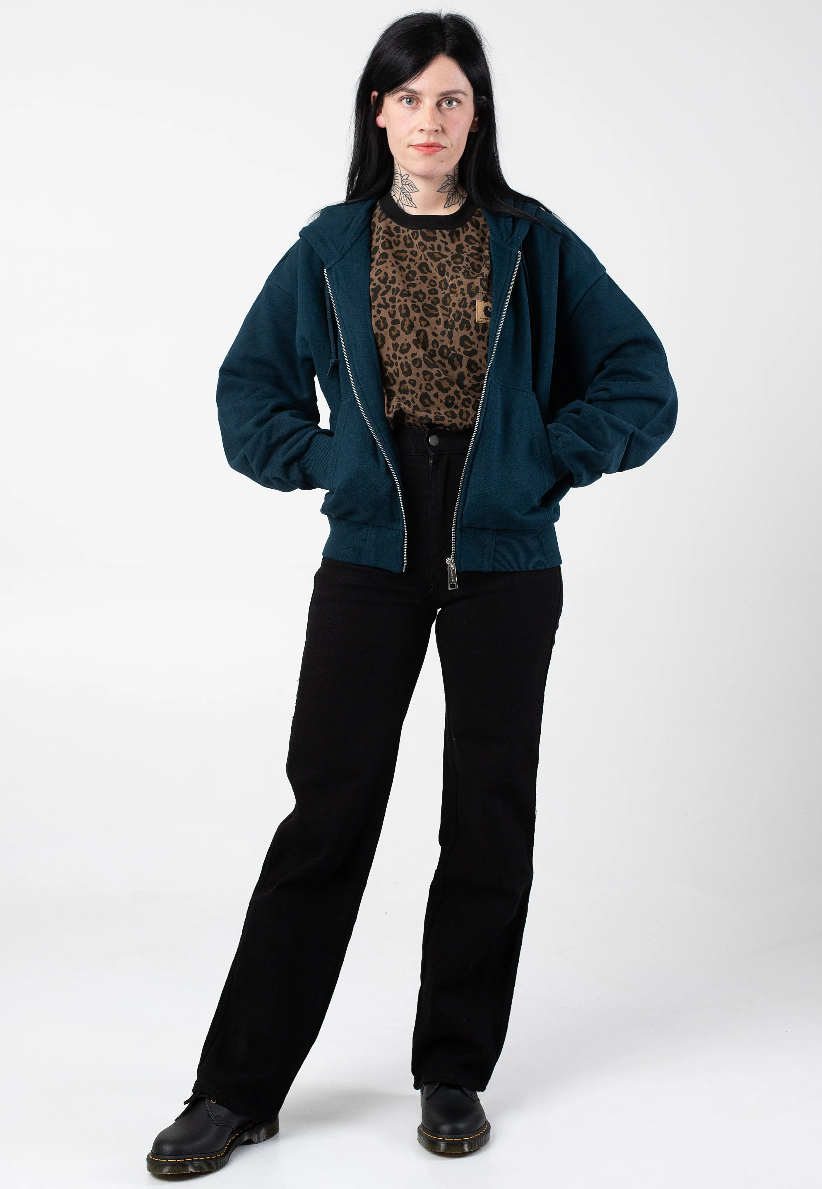 Carhartt WIP - W' Hooded Casey Duck Blue/Silver - Zipper