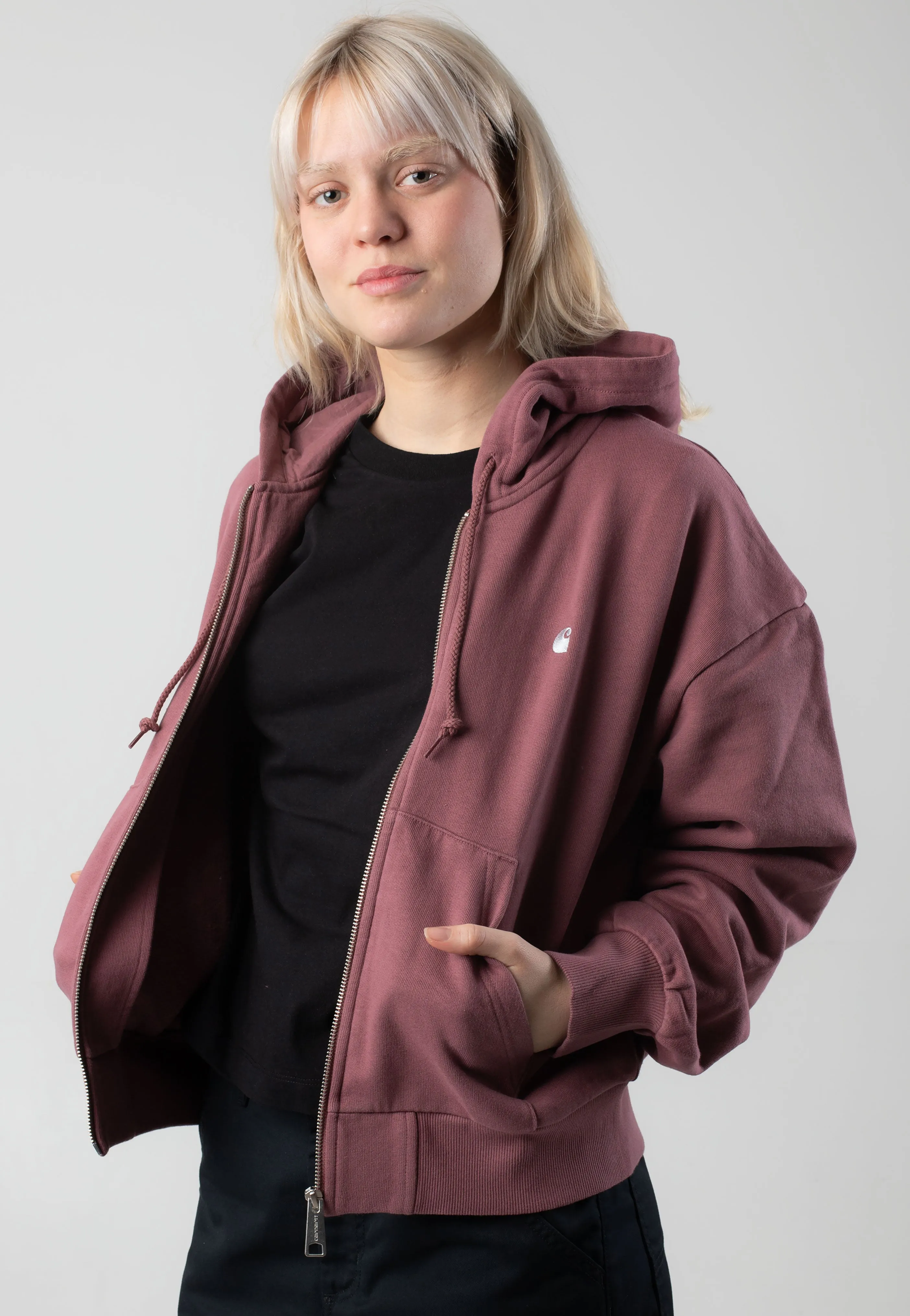 Carhartt WIP - W' Hooded Casey Dusky Pink/Silver - Zipper