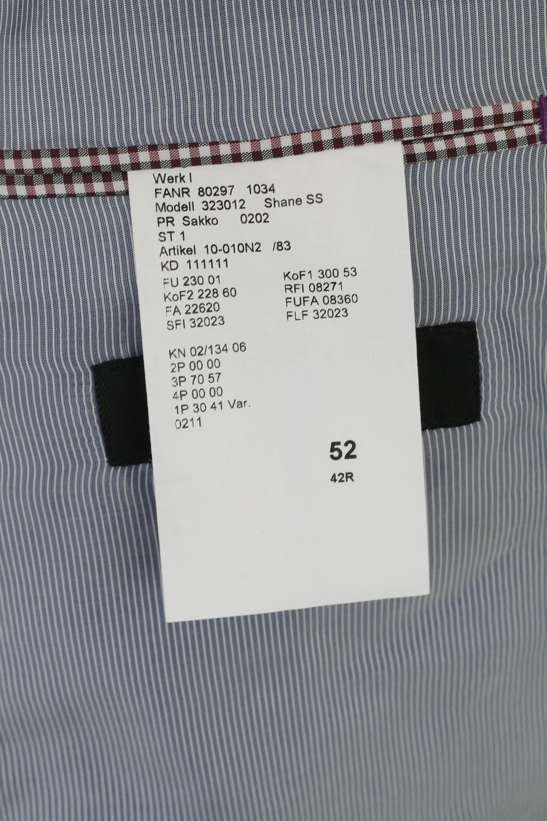 Carl Gross Men 52 42 Blazer Gray Striped Wool Single Breasted Red Super 110'a Jacket