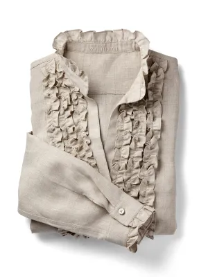 Carli Ruffle Linen Shirt