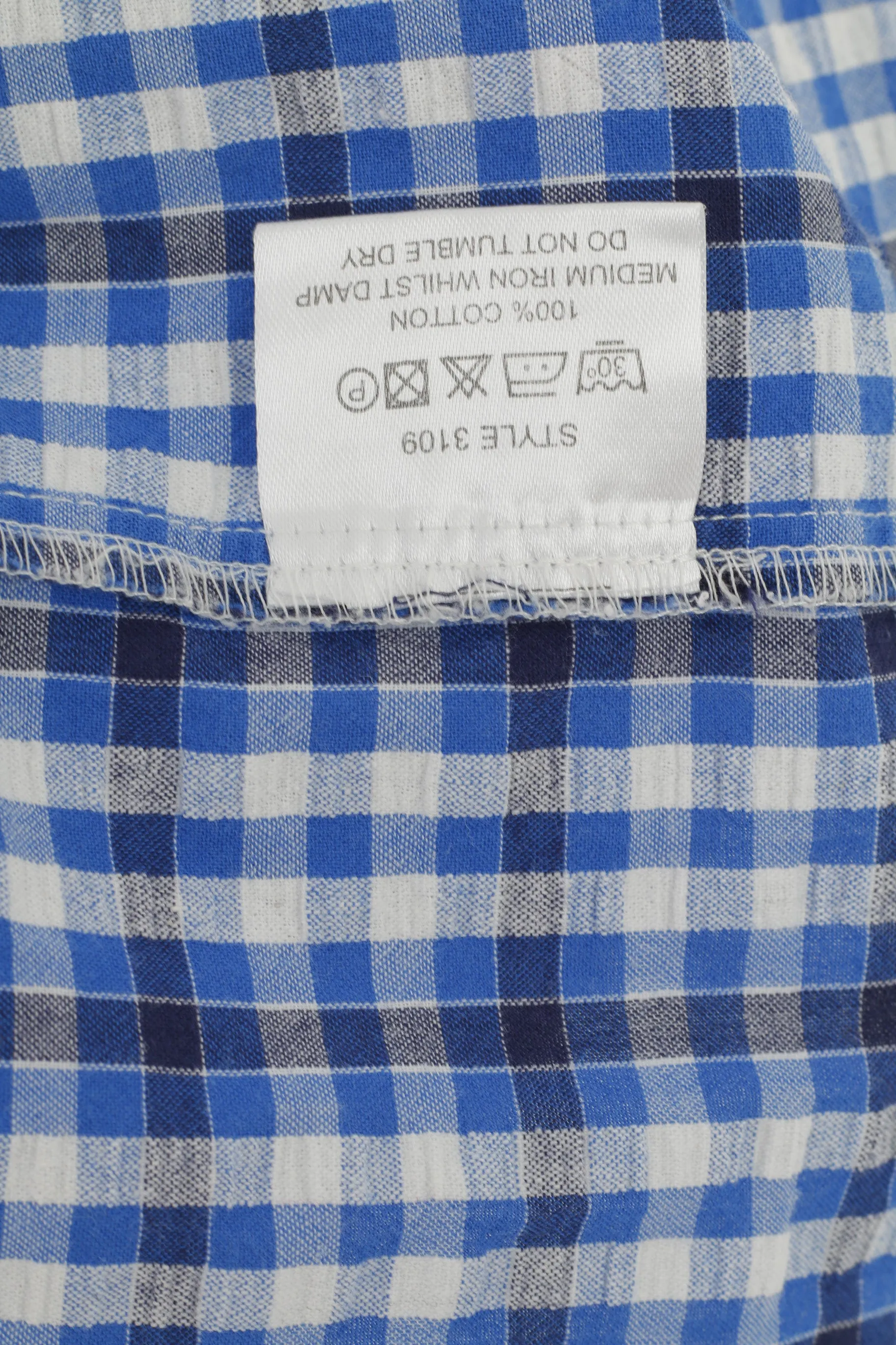 Champion Croyde Men XXL Casual Shirt Blue Check Cotton Classic Fit Top