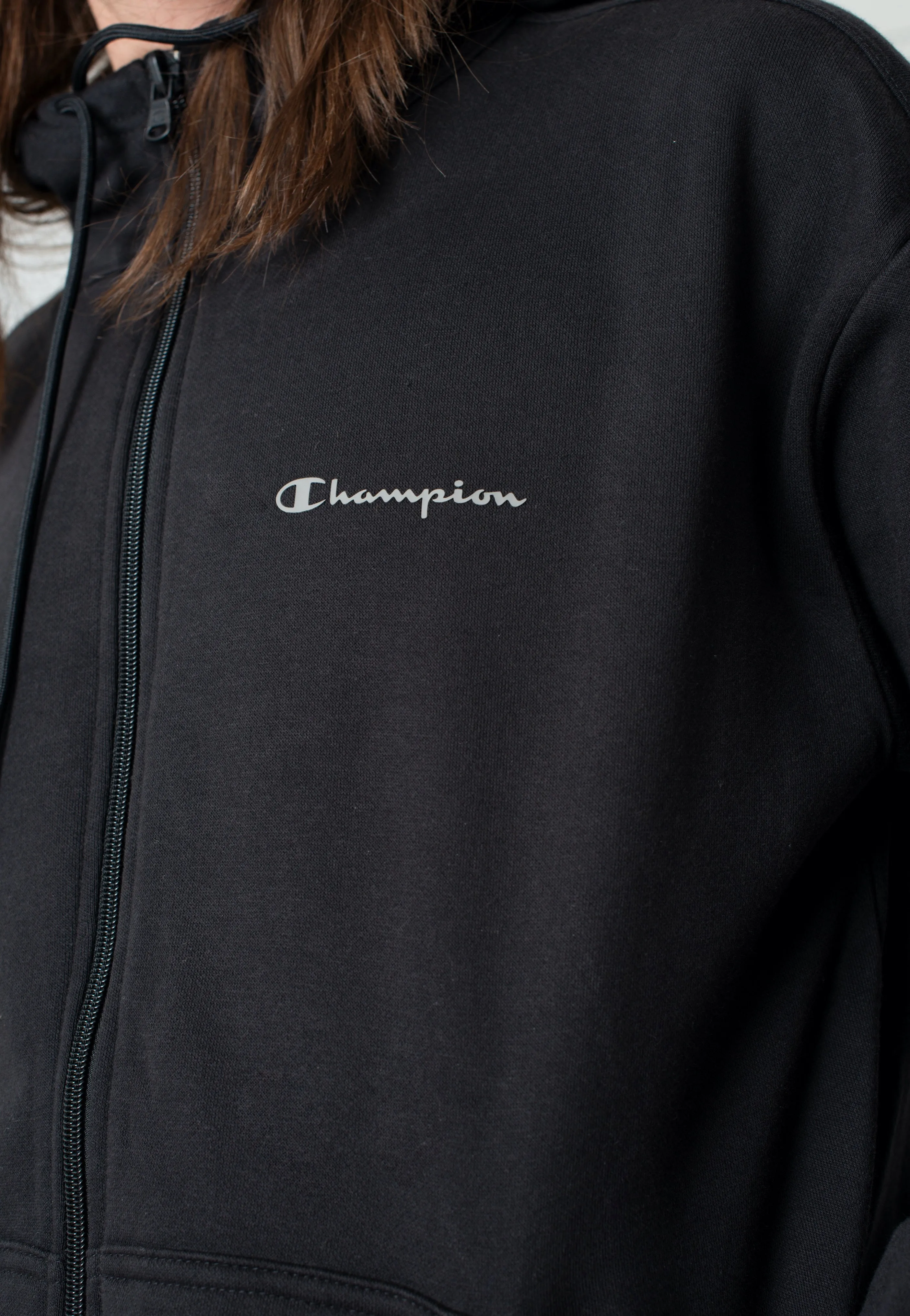 Champion - Hooded Full Zip Black Beauty - Zipper