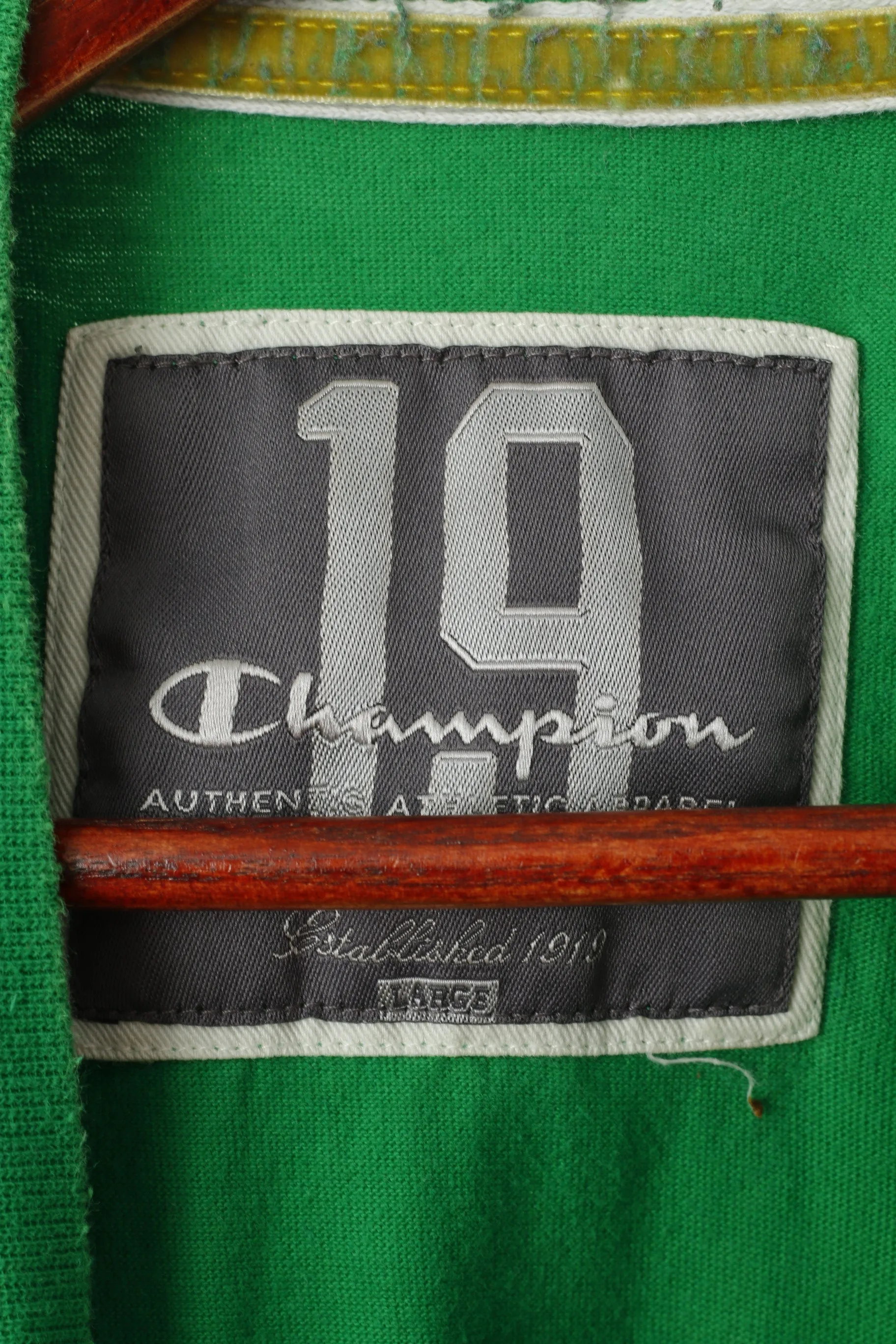 Champion Men L T- Shirt Green Cotton Graphic Crew Neck Rochester N.Y. Top