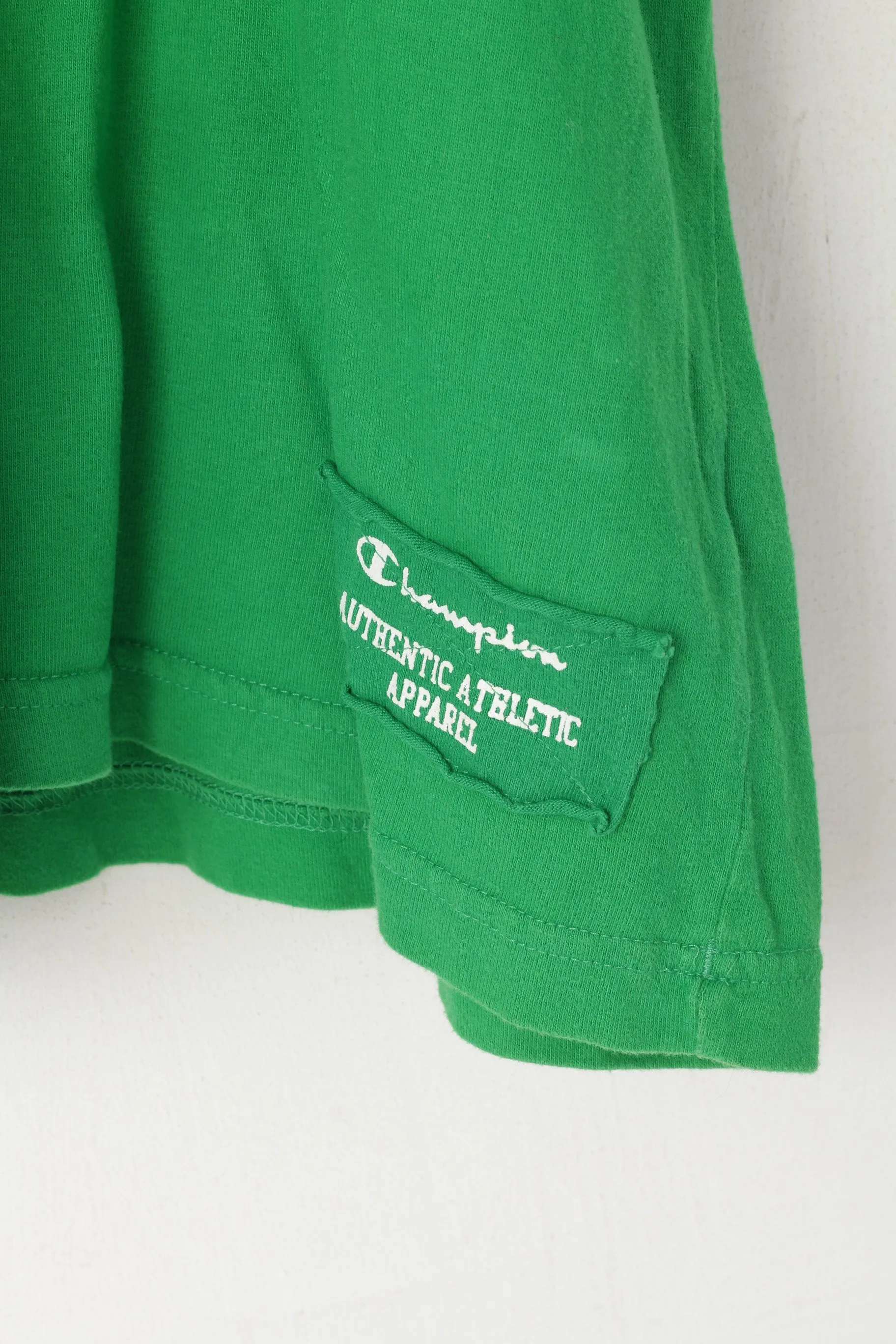 Champion Men L T- Shirt Green Cotton Graphic Crew Neck Rochester N.Y. Top