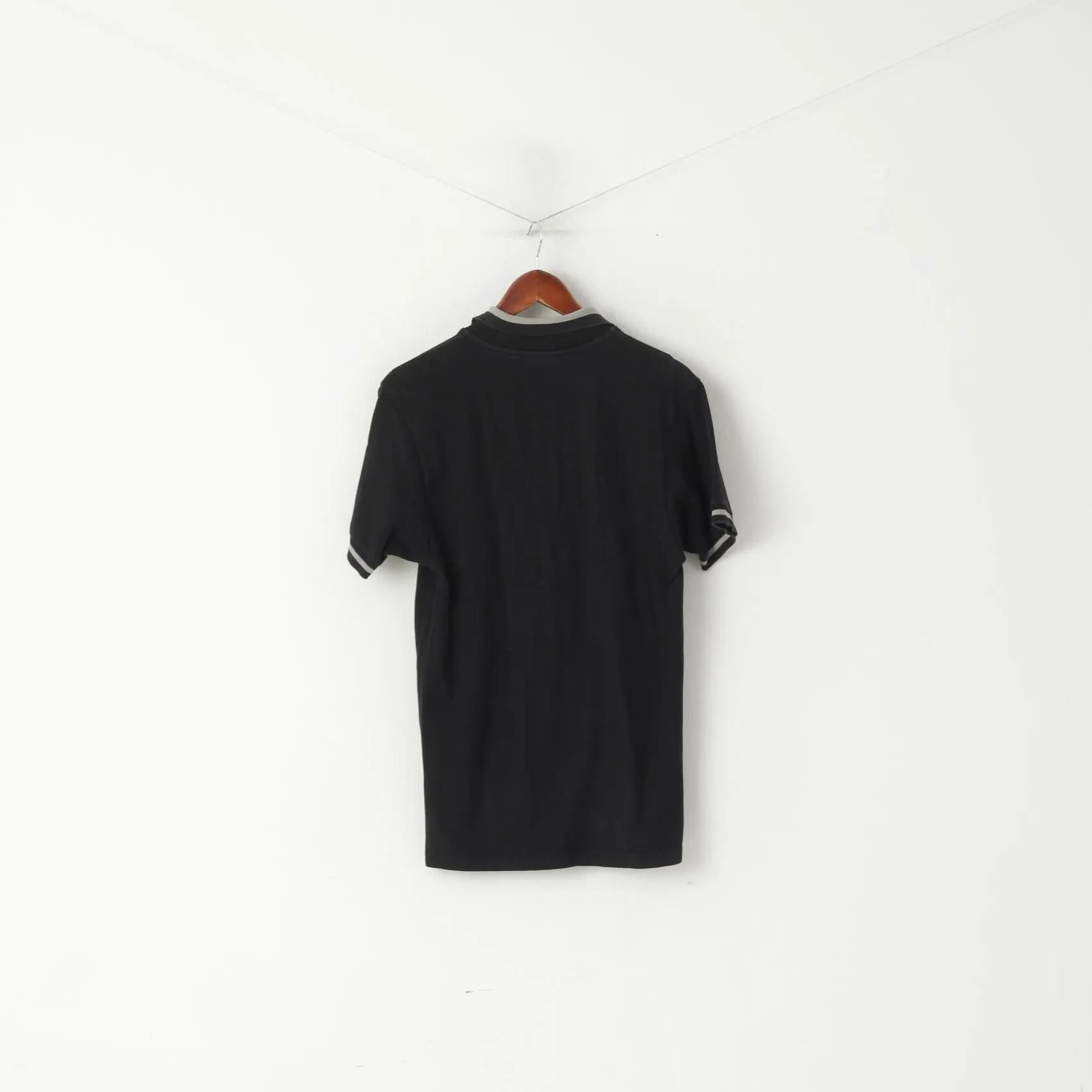 Champion Men S Polo Shirt Black Cotton Collared  Short Sleeve Sport Top