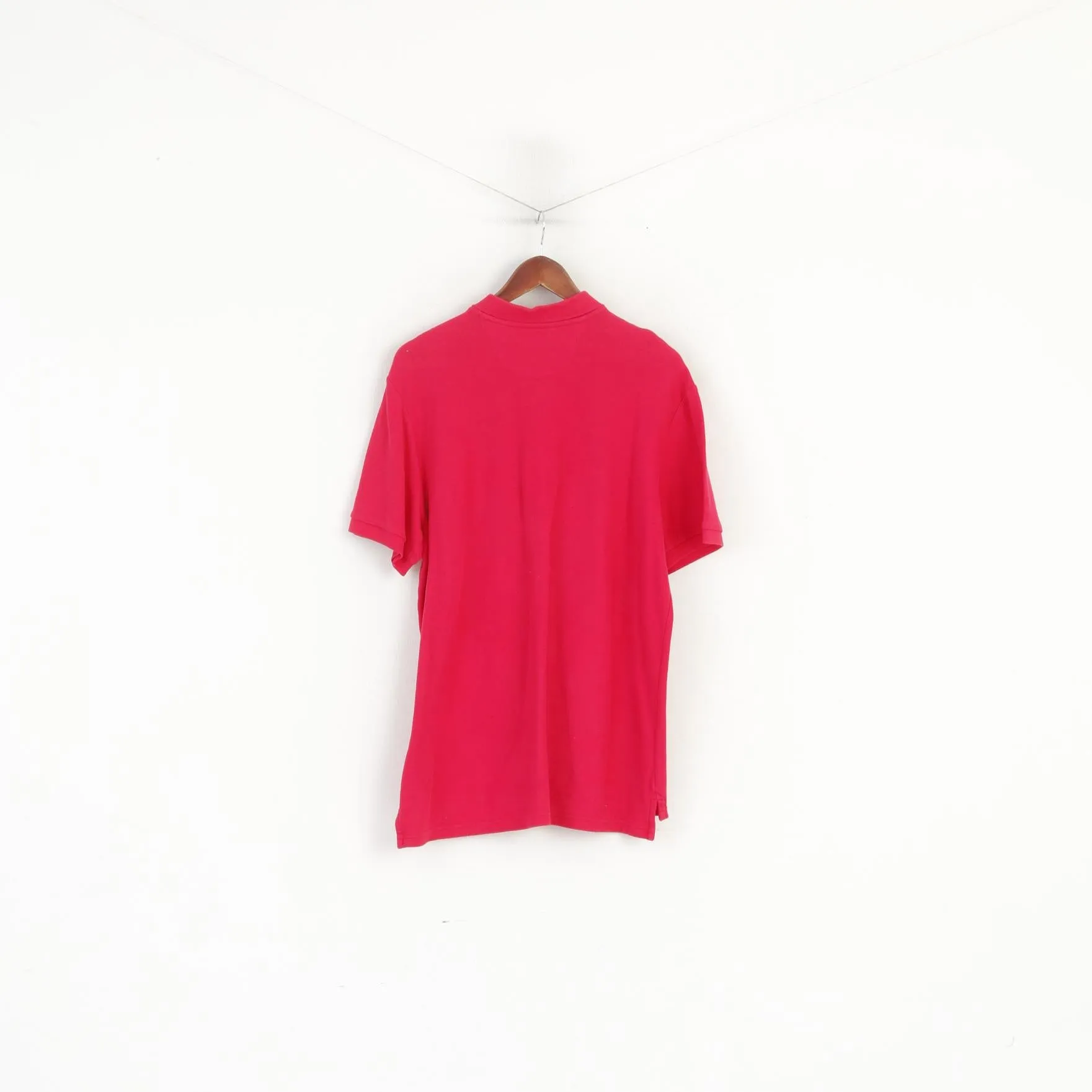 Chaps Men XL Polo Shirt Amaranth Cotton Plain Vintage Classic Short Sleeeve Top