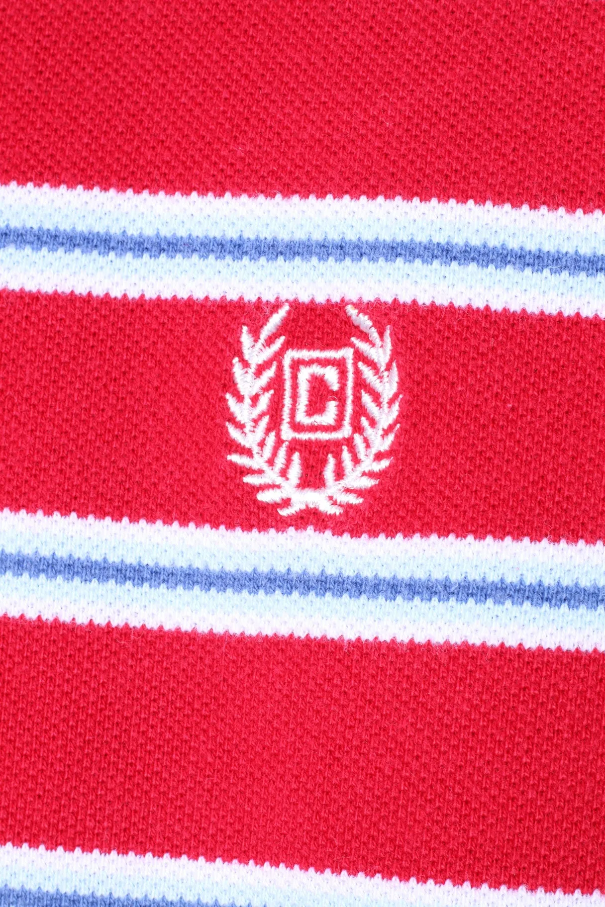 CHAPS Men XL Polo Shirt Red Cotton Striped Detailed Buttons Classic Top