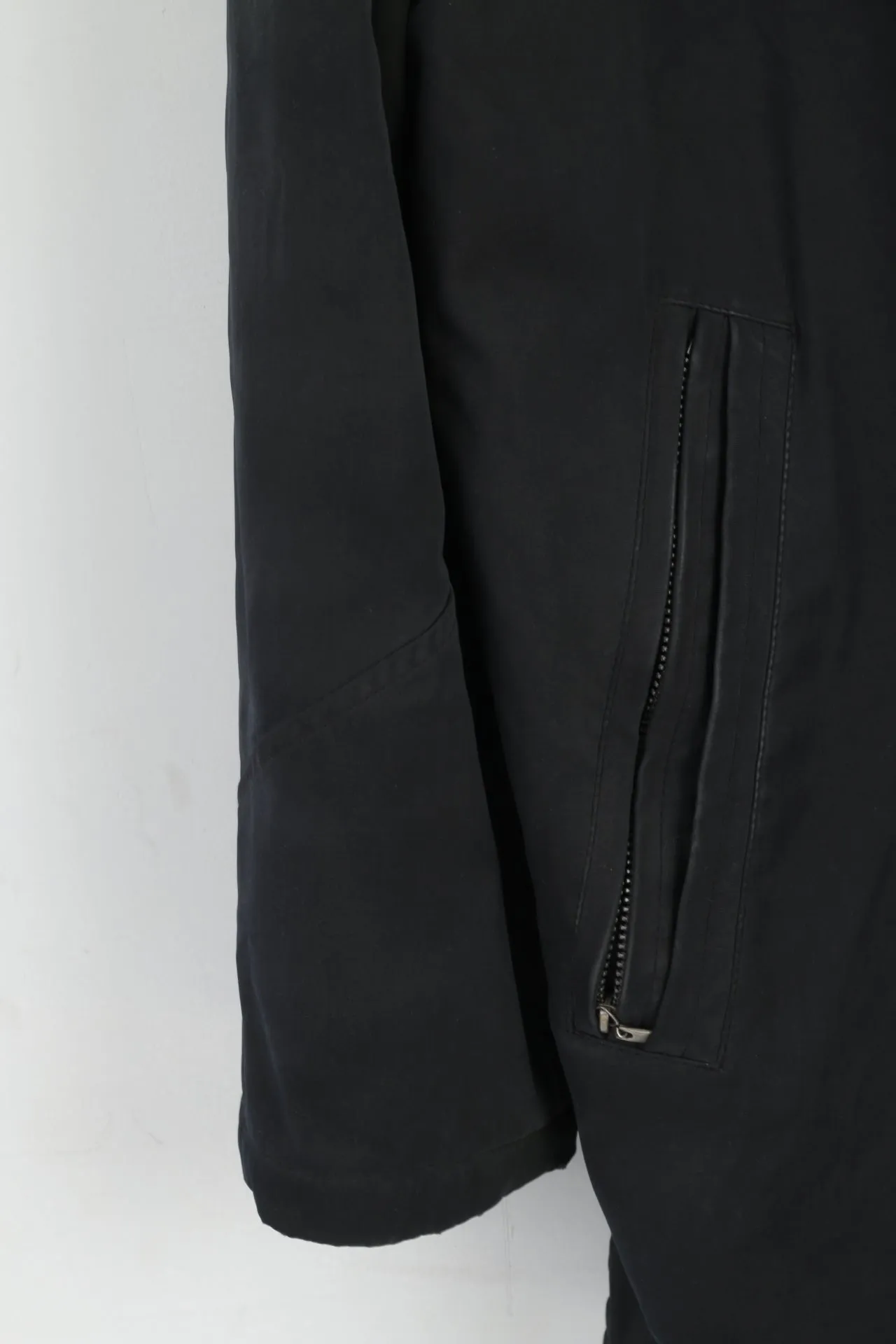 Chevy Men 50 L Jacket Black Harrington Padded Removable Lining Zippered Casual Top