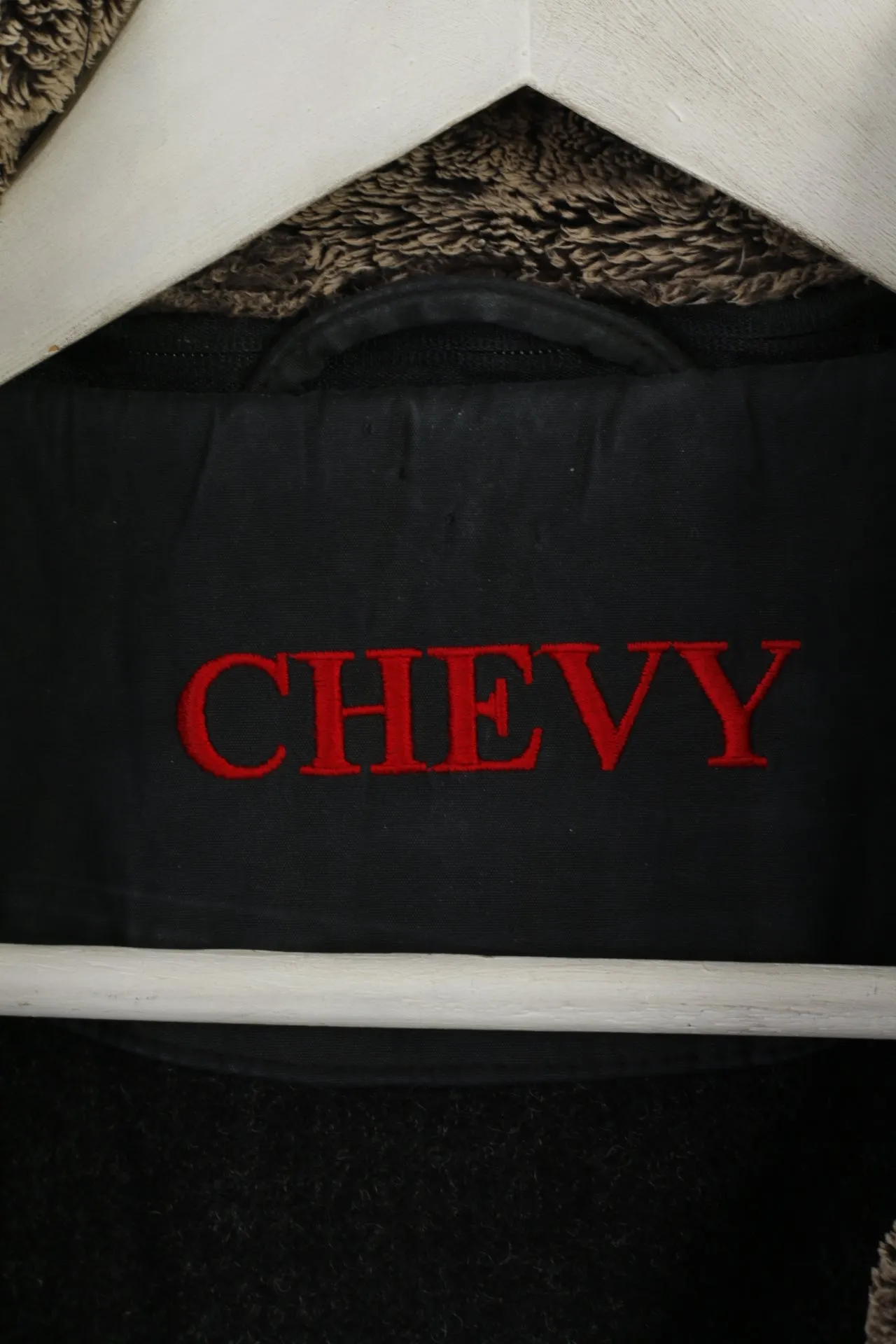 Chevy Men 50 L Jacket Black Harrington Padded Removable Lining Zippered Casual Top