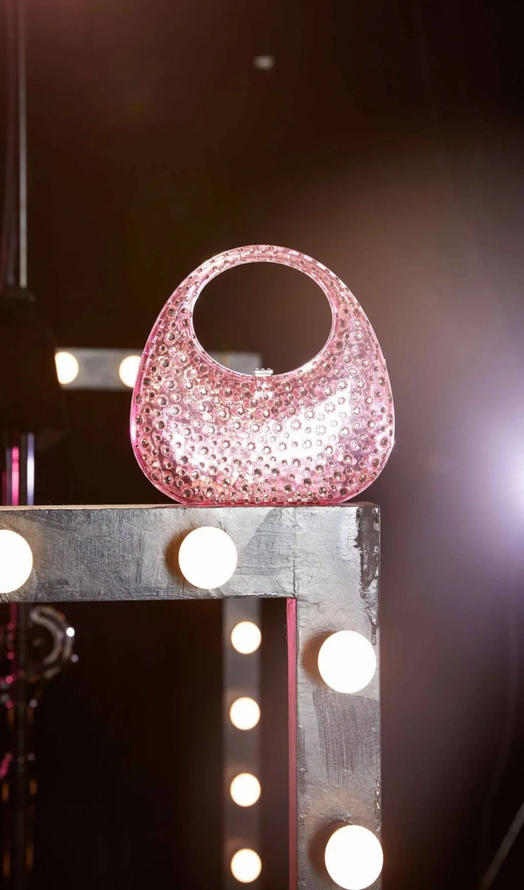 CLEAR EMBELLISHED BAG IN PINK Gloria Lanvin