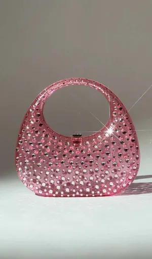 CLEAR EMBELLISHED BAG IN PINK Gloria Lanvin