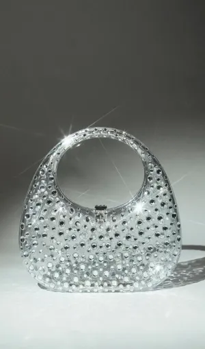 CLEAR EMBELLISHED BAG IN WHITE Gloria Lanvin