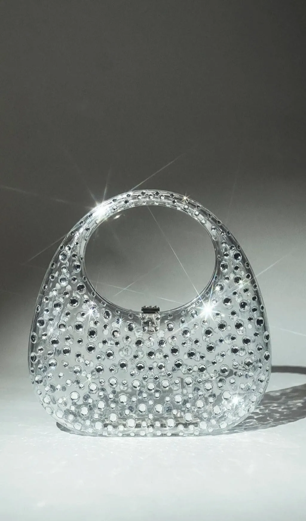 CLEAR EMBELLISHED BAG IN WHITE Gloria Lanvin