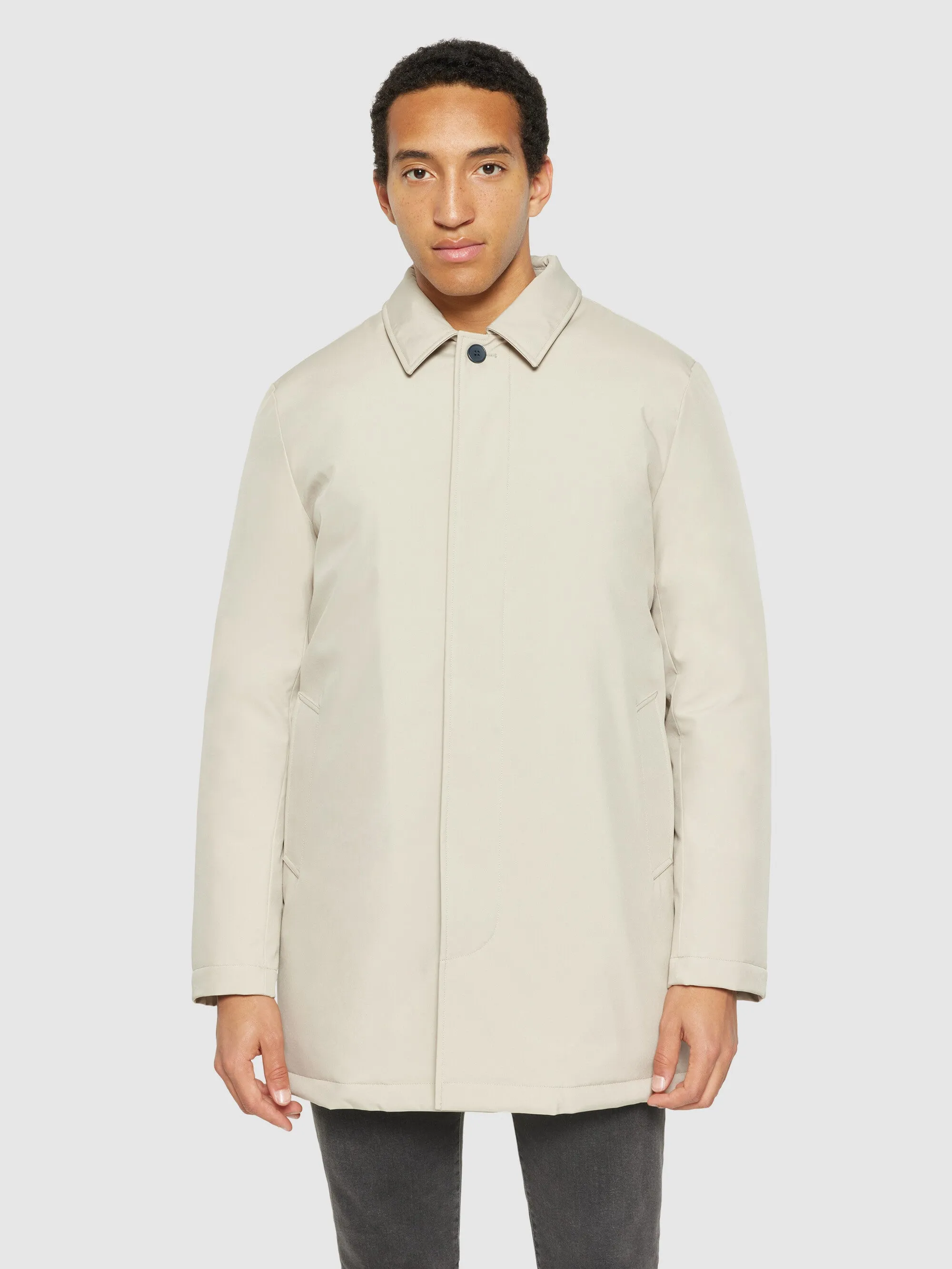 Climate Shell Carcoat Jacket GRS - Light feather gray Knowledge Cotton