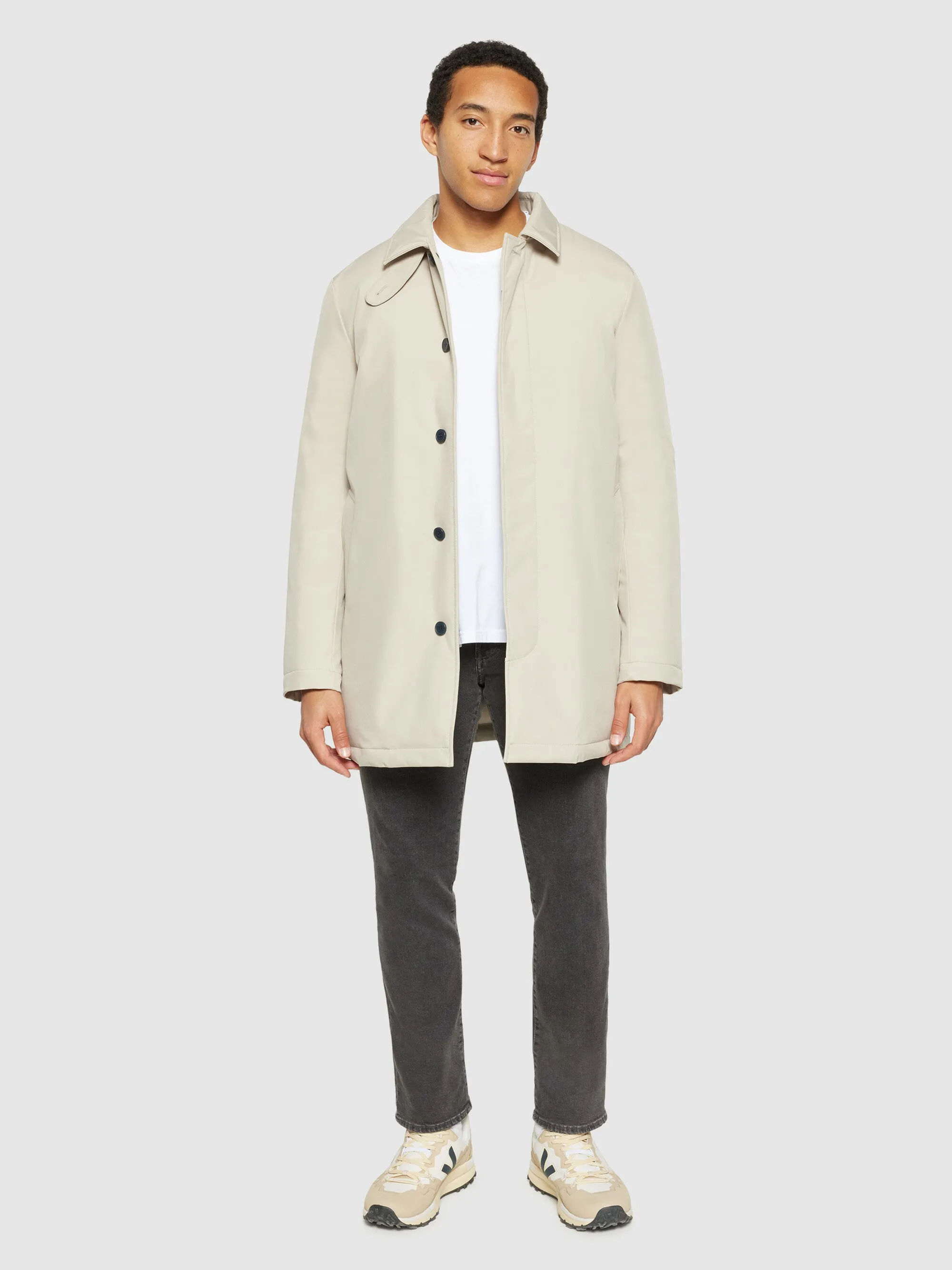 Climate Shell Carcoat Jacket GRS - Light feather gray Knowledge Cotton