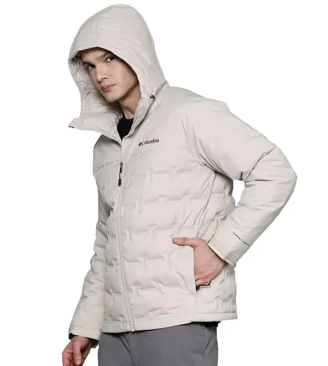 Columbia Men Beige Omni-Heat Infinity Grand Trek II Hooded Down Jacket