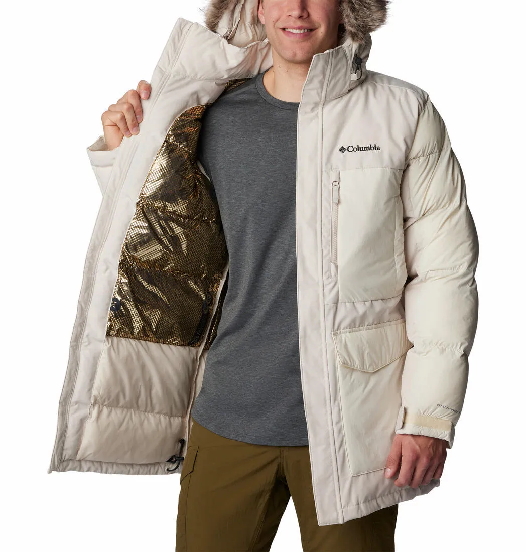 Columbia Men Beige Omni-Heat Infinity Marquam Peak Fusion Parka Parka Jacket